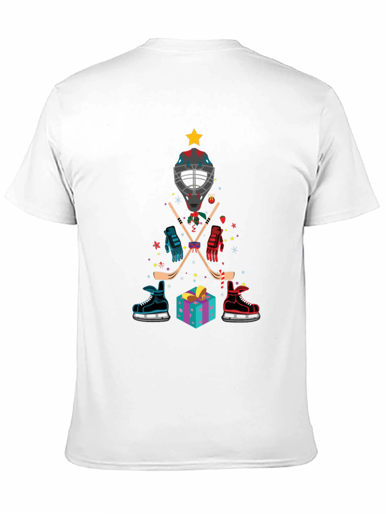 Hockey Christmas Tree T-Shirt Holiday Gift