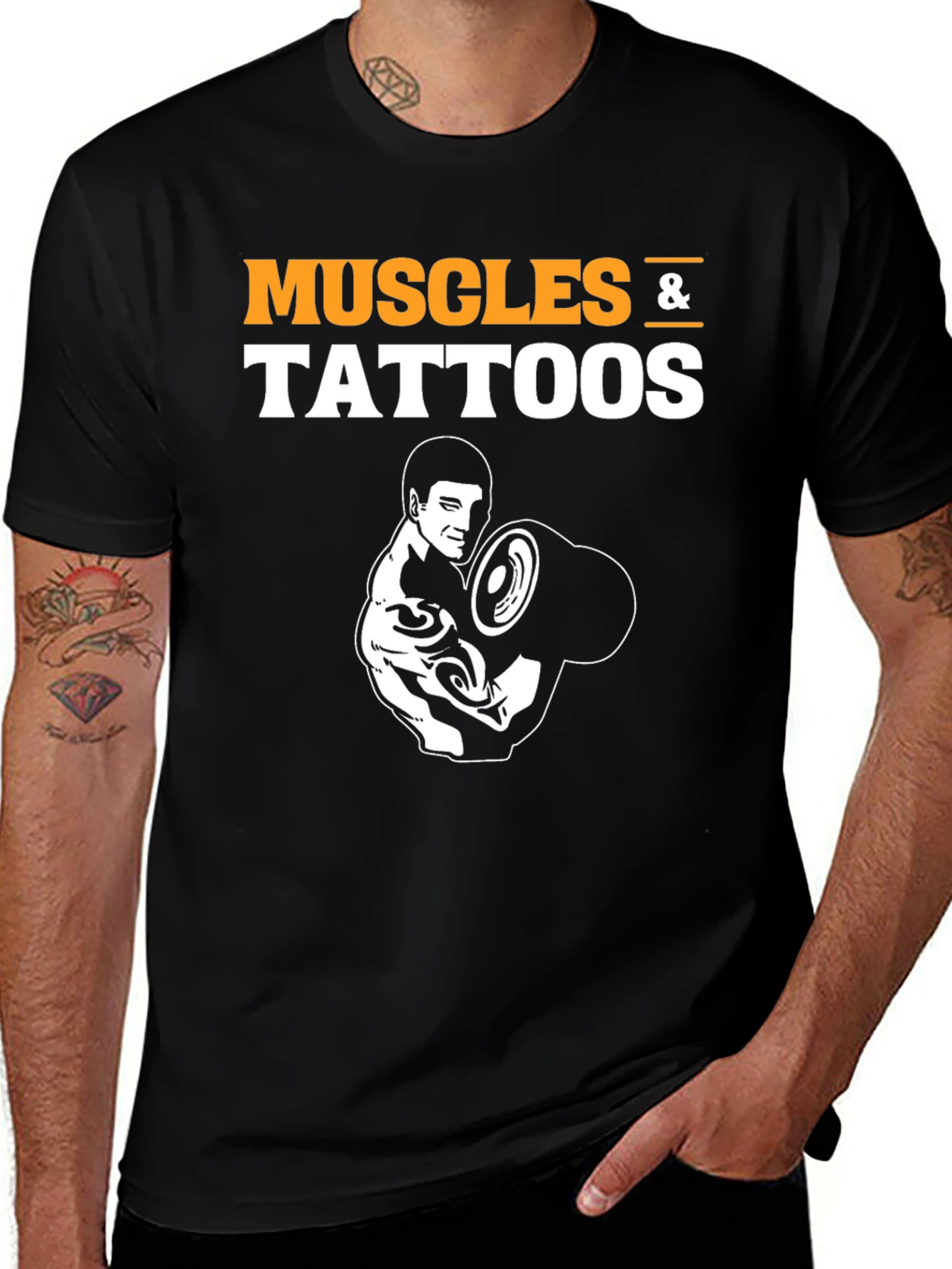 Muscles & Tattoos Black Graphic T-Shirt