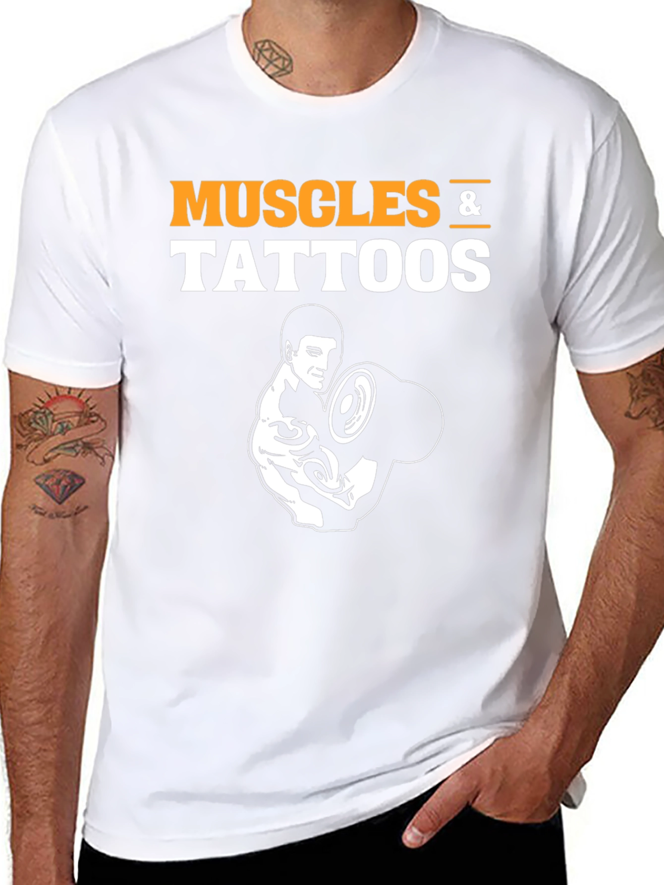 Muscles & Tattoos Black Graphic T-Shirt