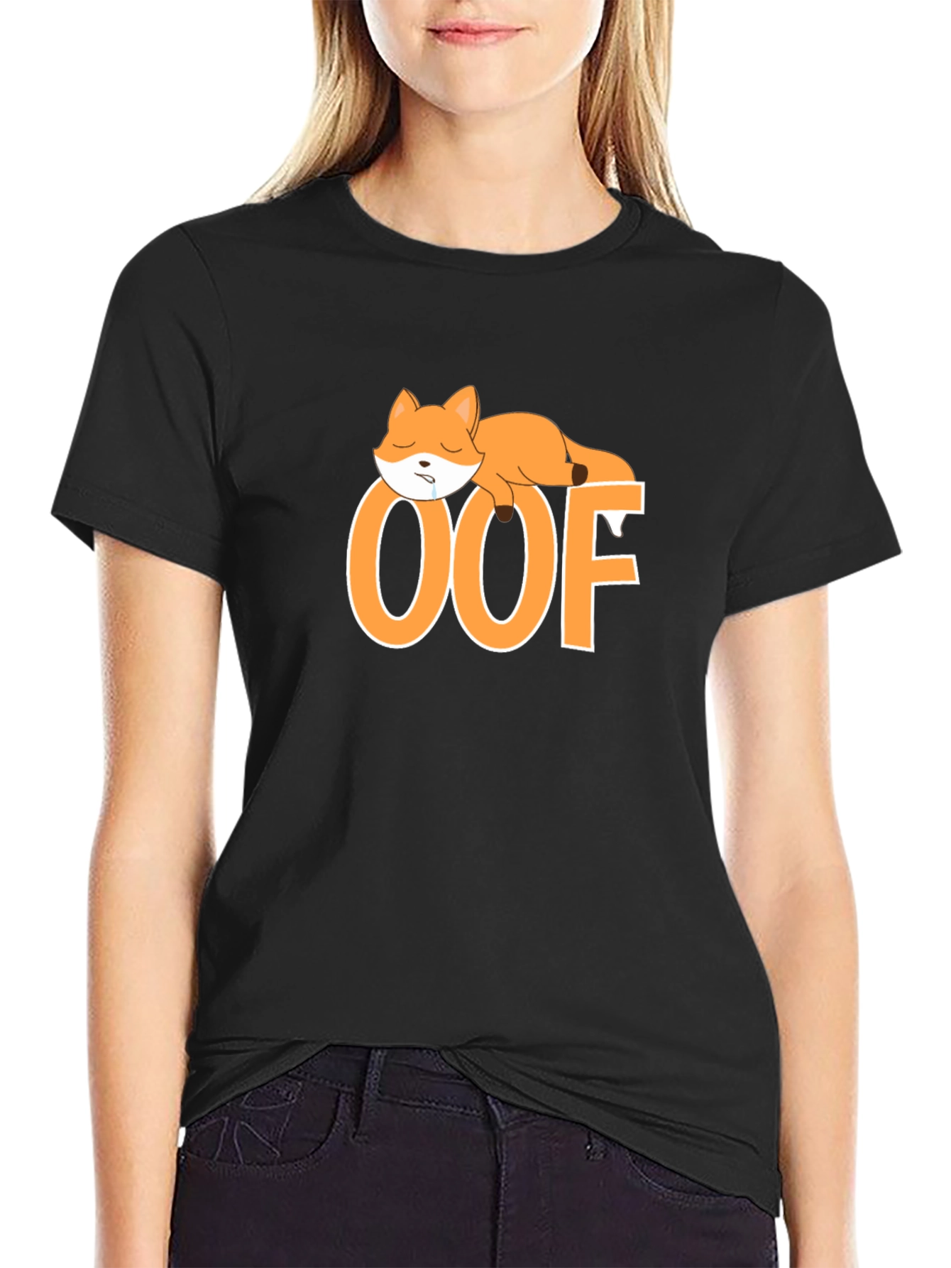 OOF Sleepy Fox T-Shirt - Cute & Comfy