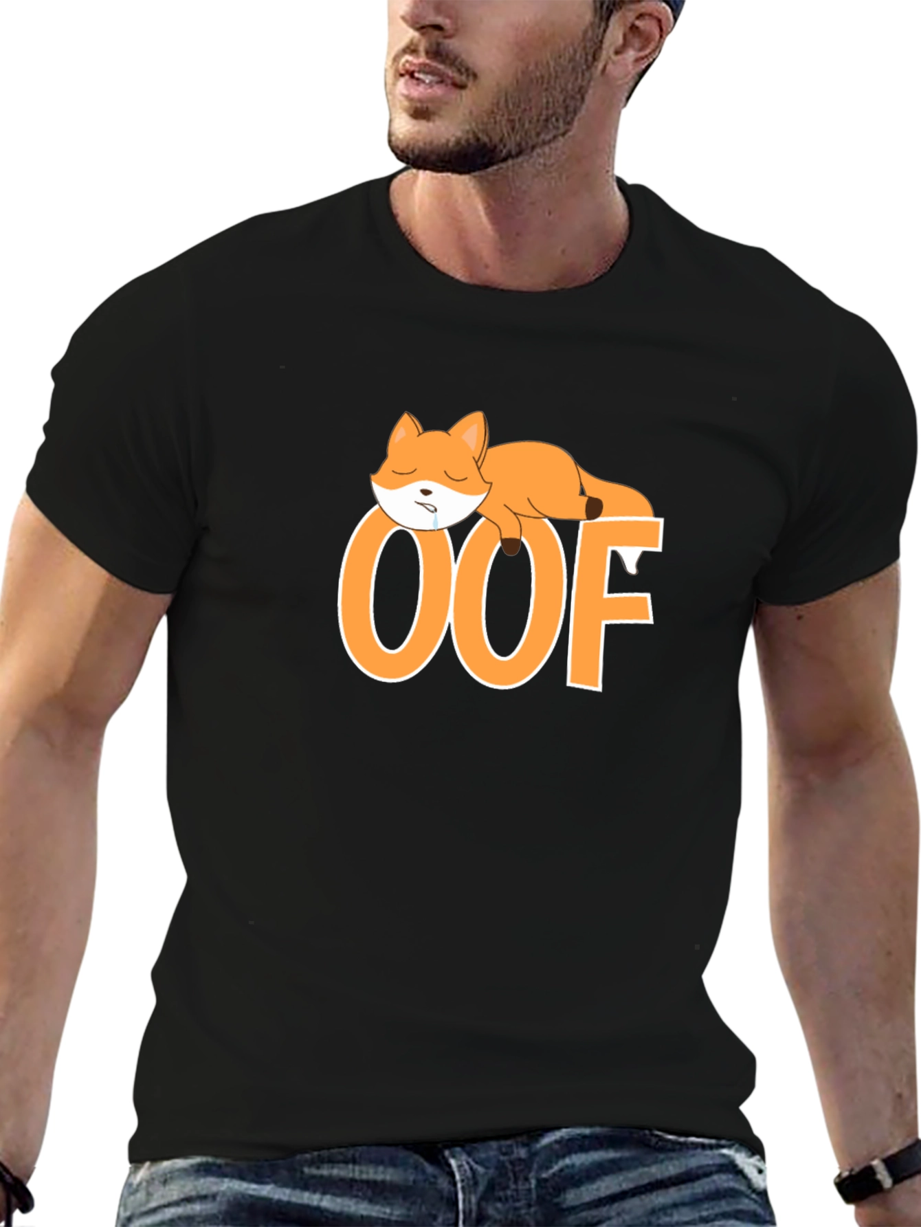 OOF Sleepy Fox T-Shirt - Cute & Comfy
