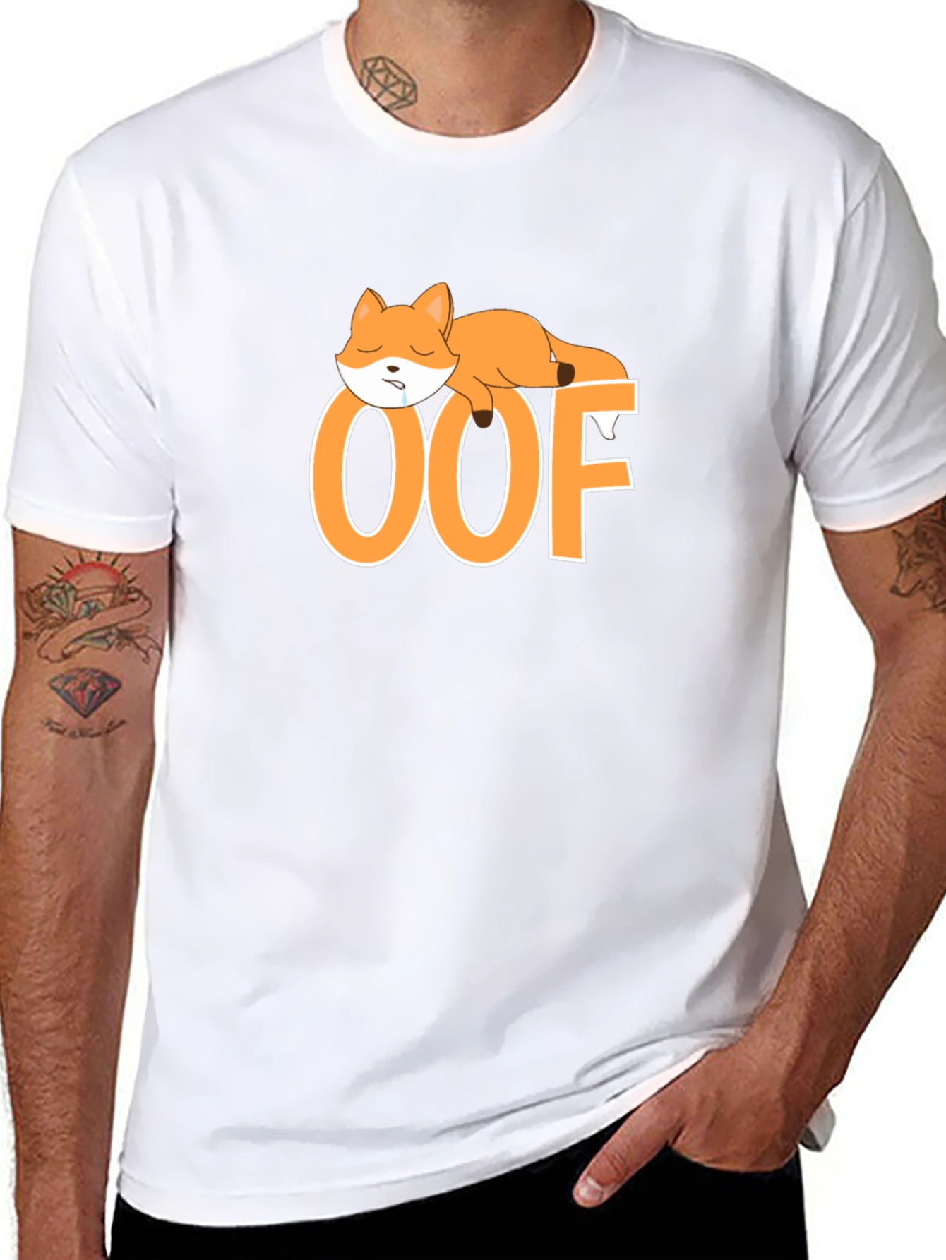 OOF Sleepy Fox T-Shirt - Cute & Comfy