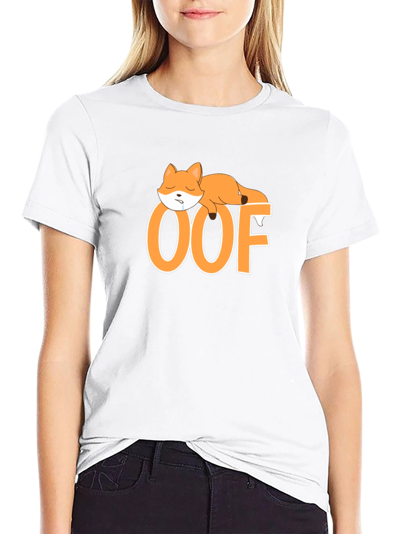 OOF Sleepy Fox T-Shirt - Cute & Comfy