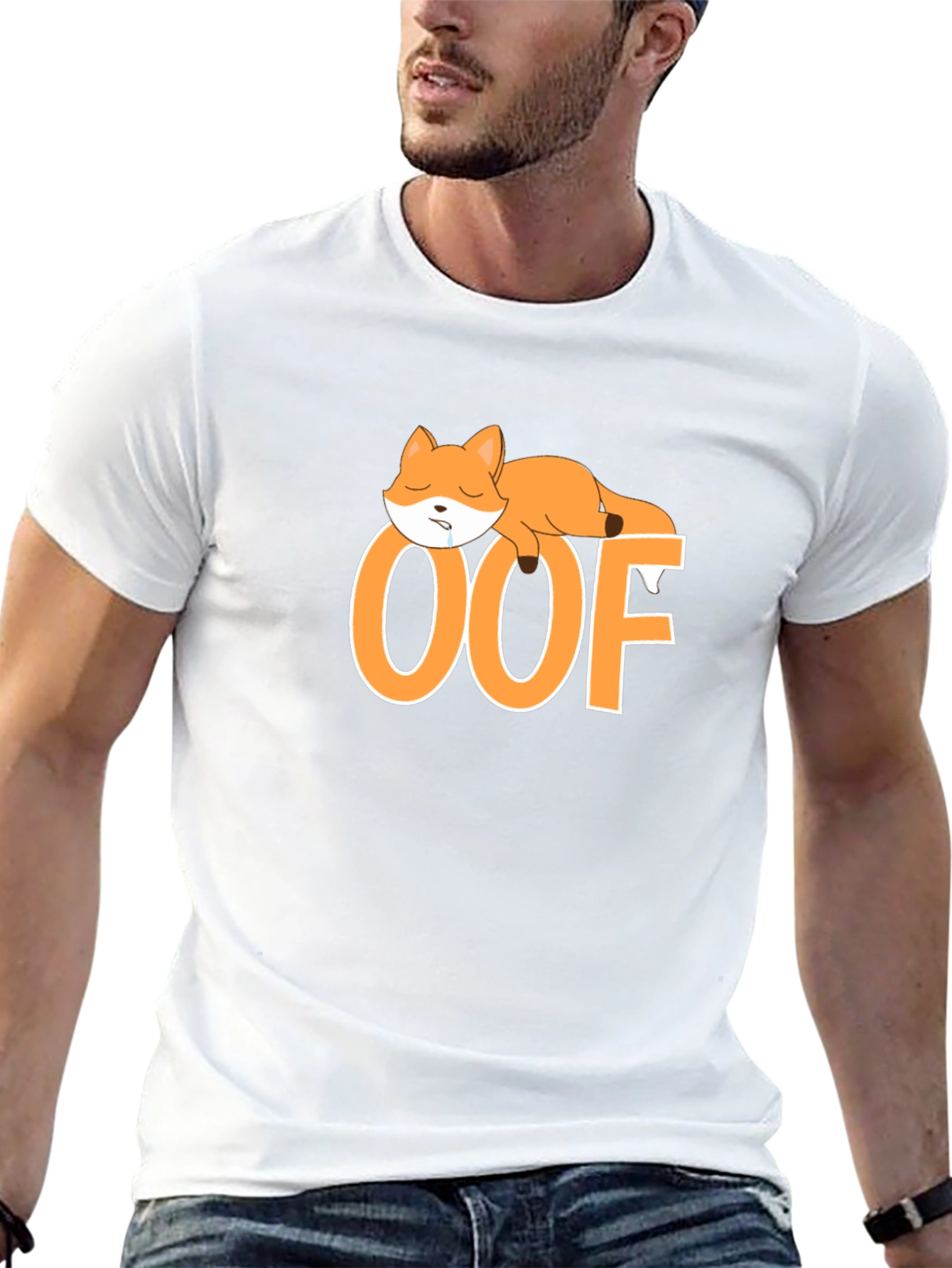 OOF Sleepy Fox T-Shirt - Cute & Comfy