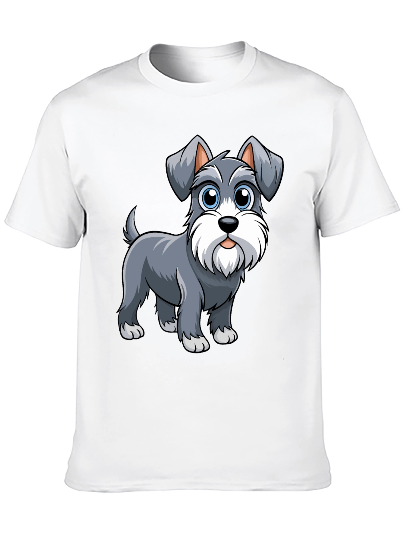Schnauzer Dog Graphic T-Shirt - Cute Cartoon Dog Tee