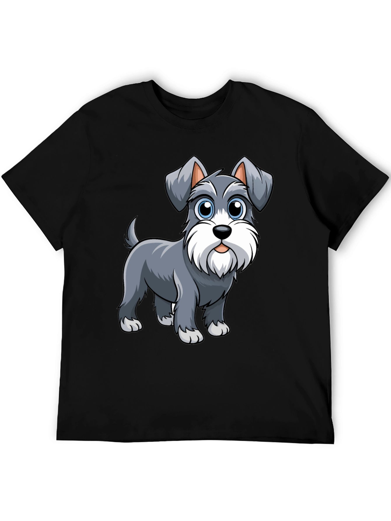 Schnauzer Dog Graphic T-Shirt - Cute Cartoon Dog Tee