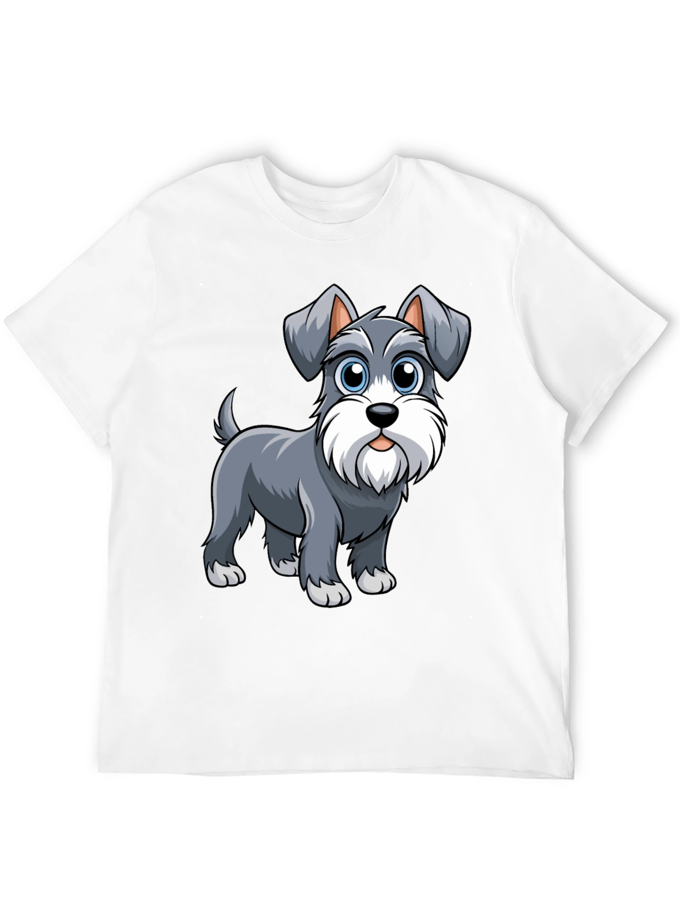 Schnauzer Dog Graphic T-Shirt - Cute Cartoon Dog Tee