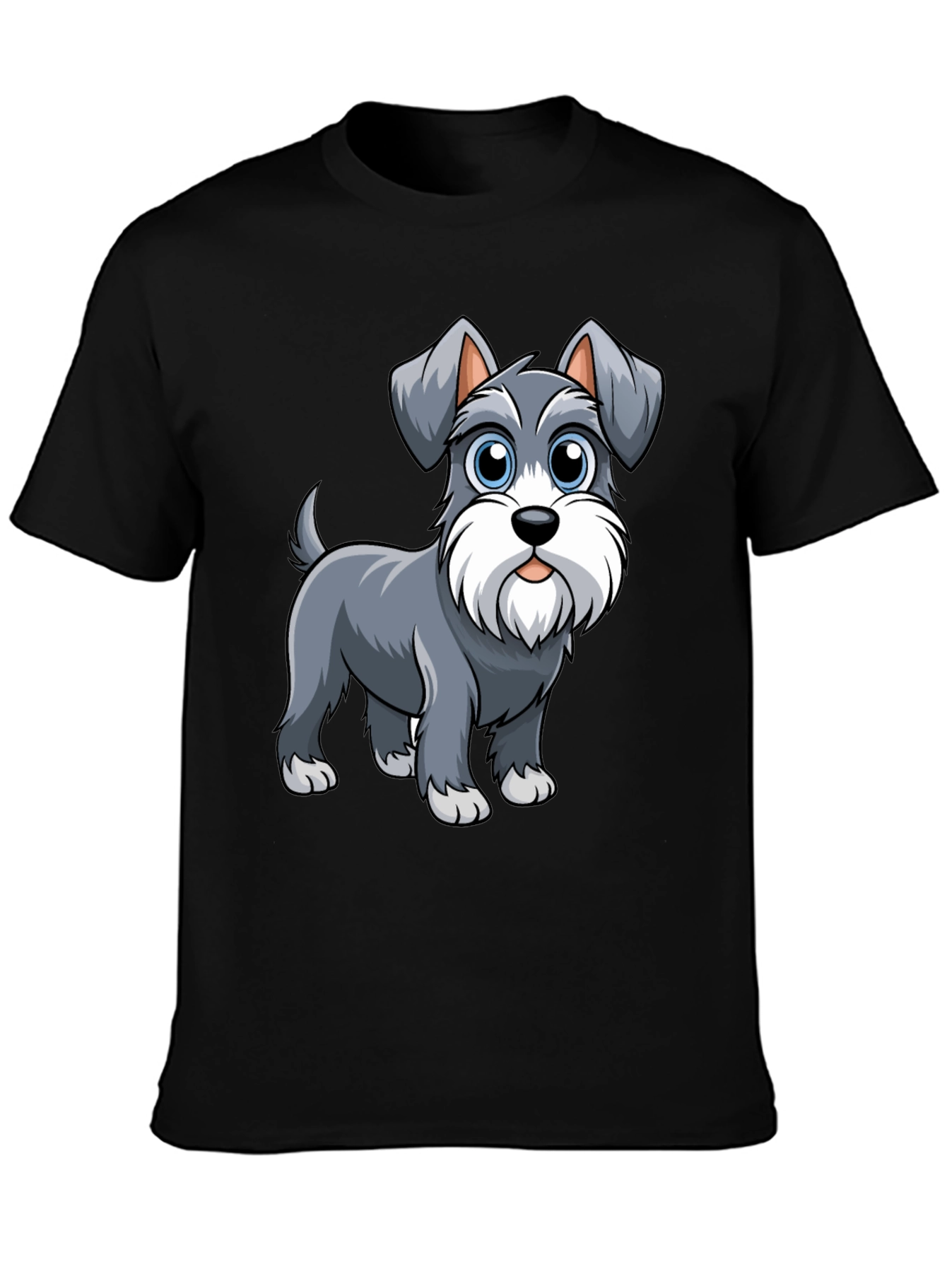 Schnauzer Dog Graphic T-Shirt - Cute Cartoon Dog Tee