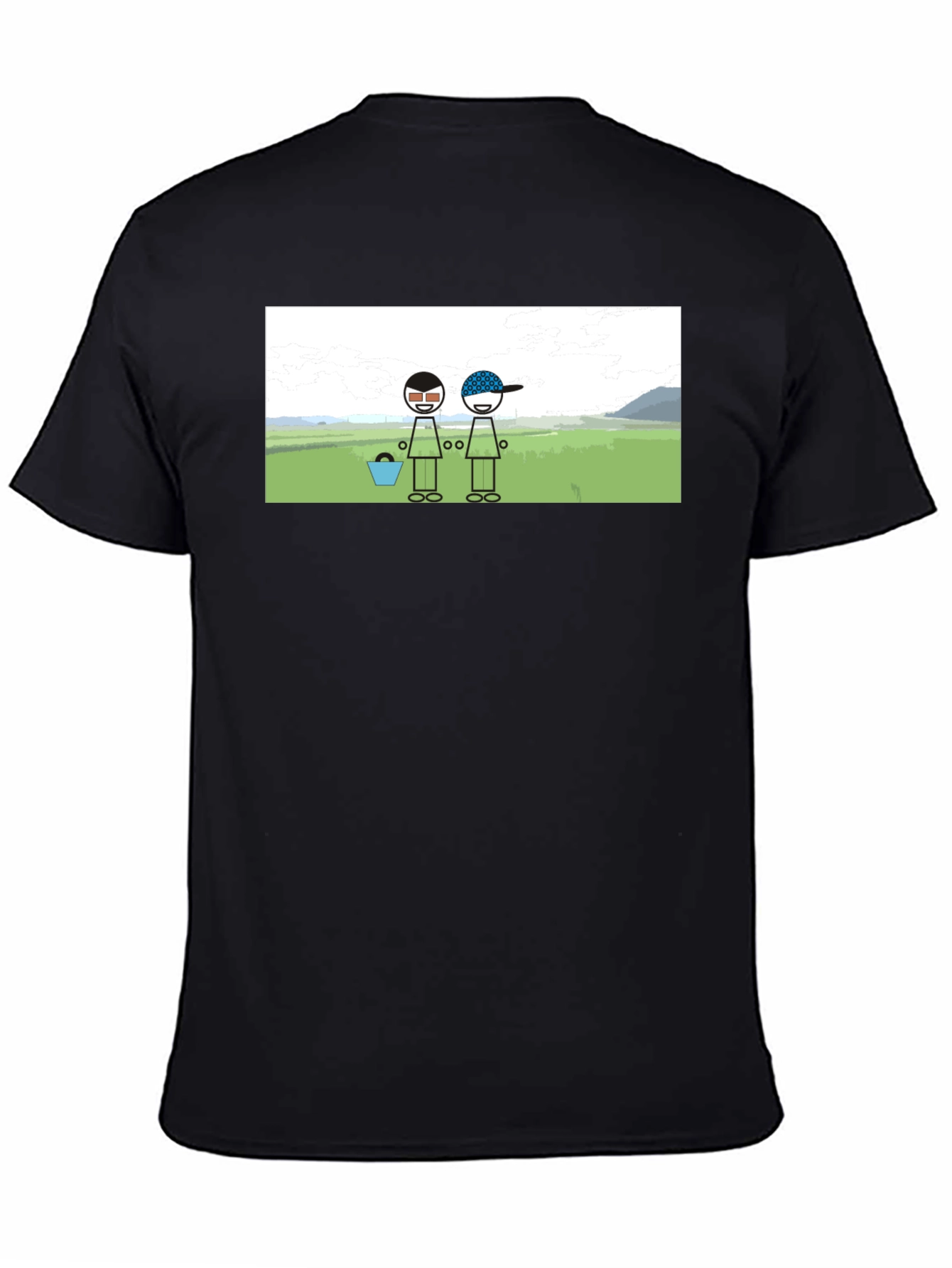 Cartoon Graphic Black Tee