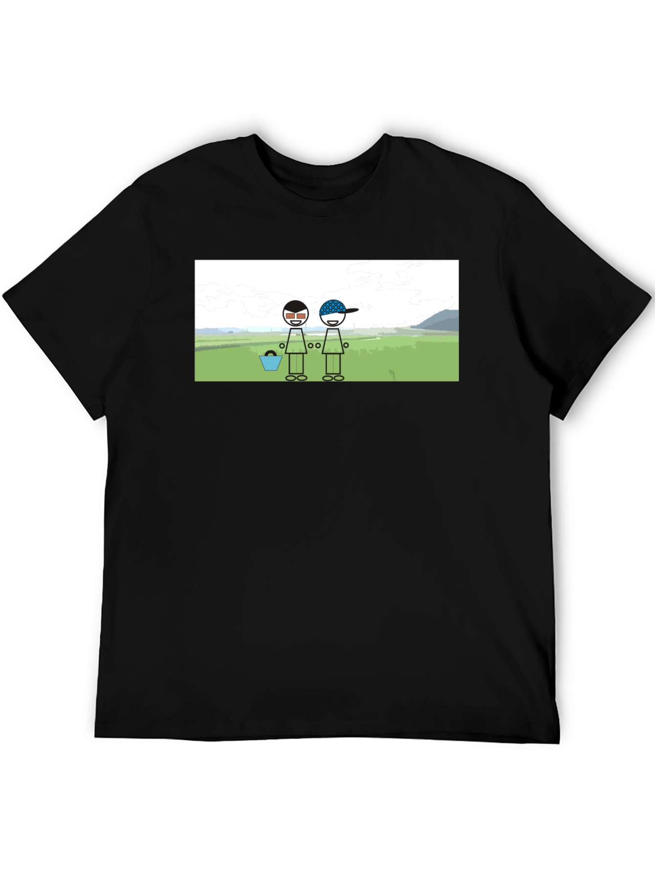 Cartoon Graphic Black Tee