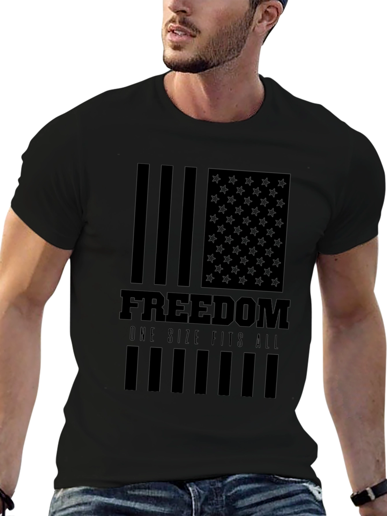 Freedom American Flag Graphic T-Shirt