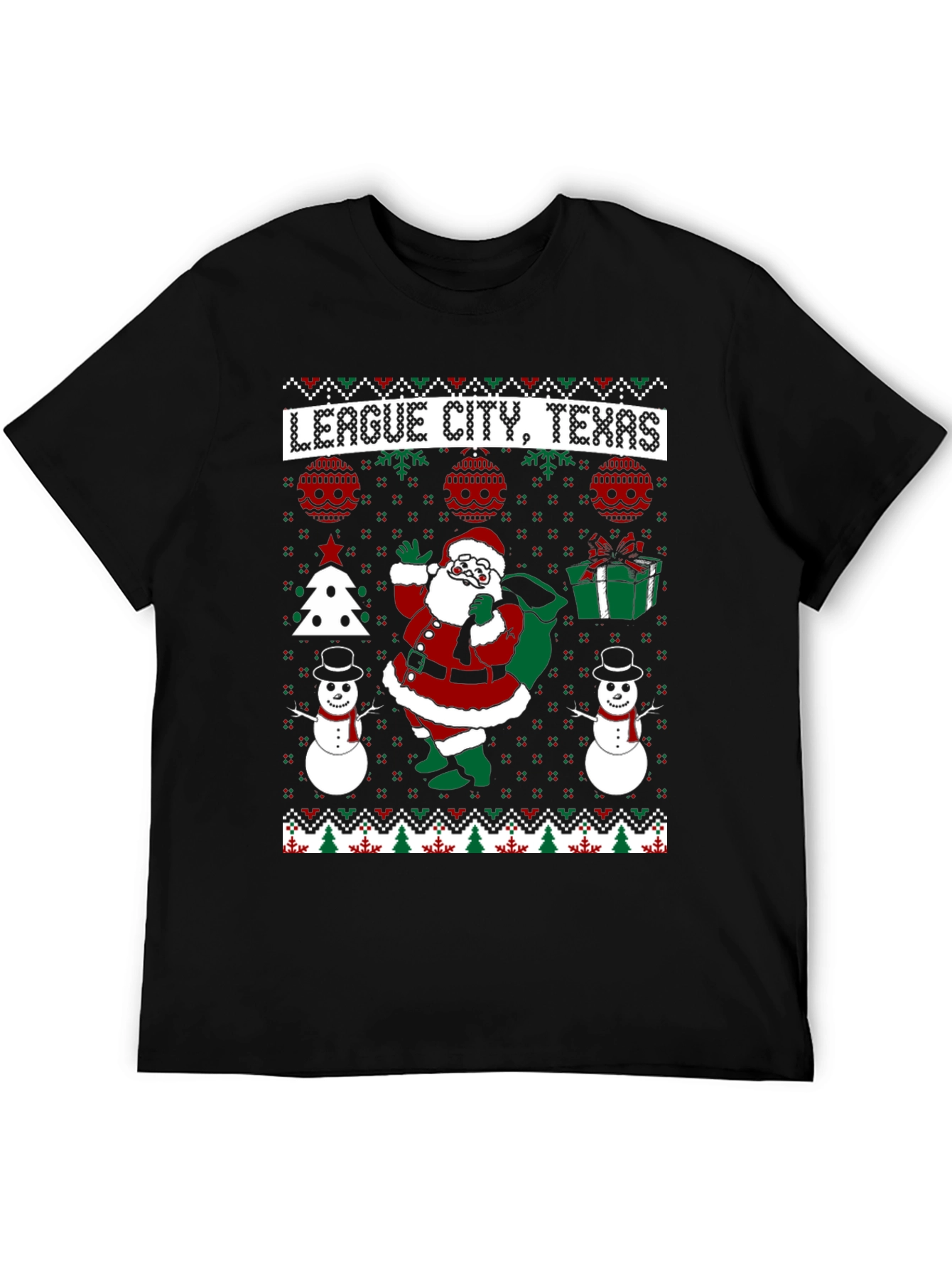 League City Texas Christmas Ugly Sweater T-Shirt