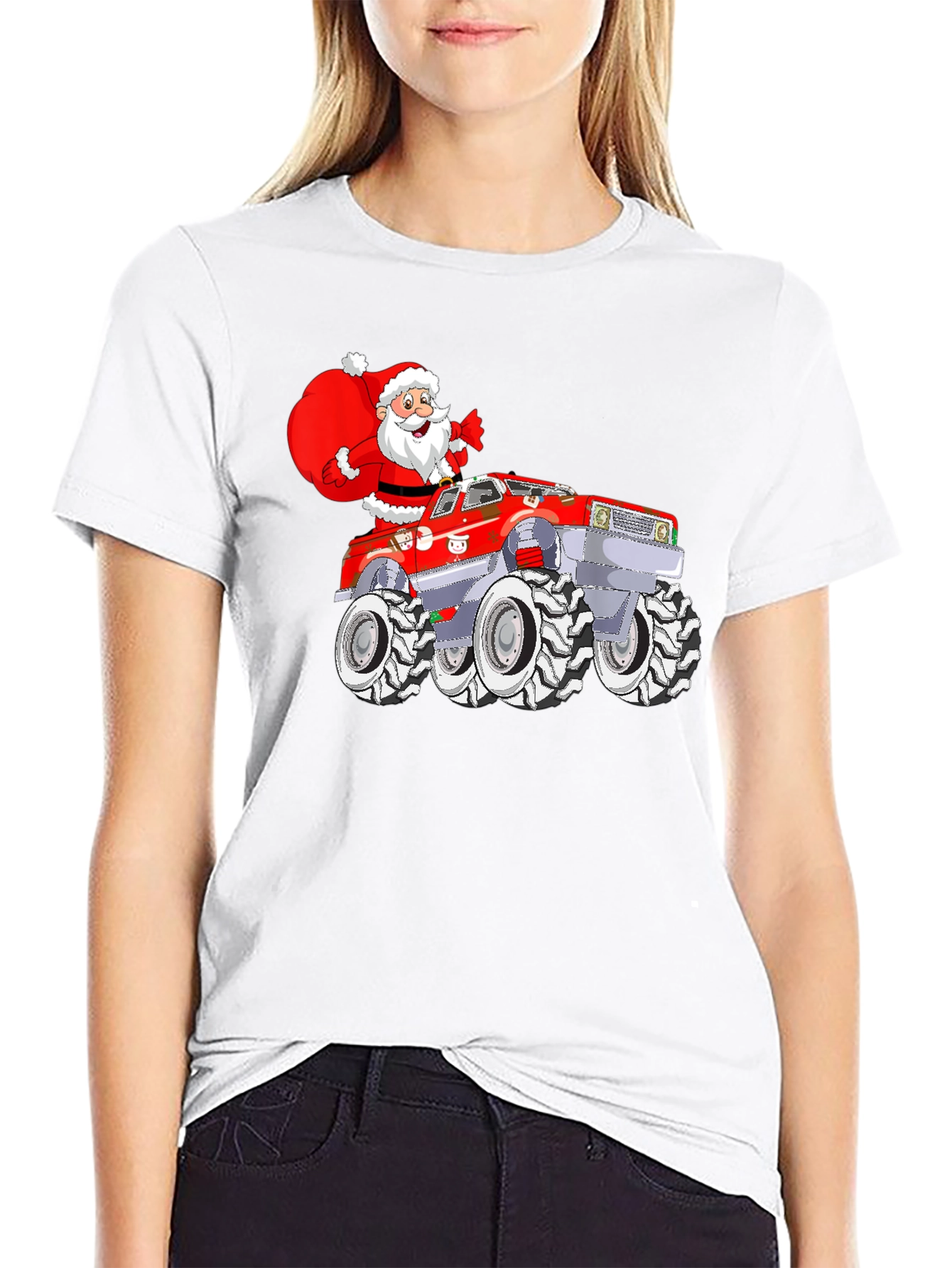 Santa Monster Truck Graphic Tee