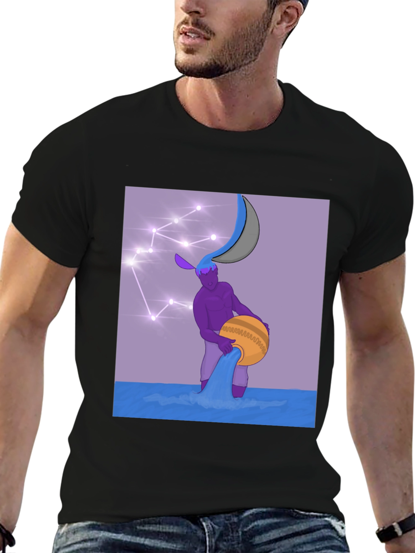 Aquarius Pouring Water Constellation T-Shirt