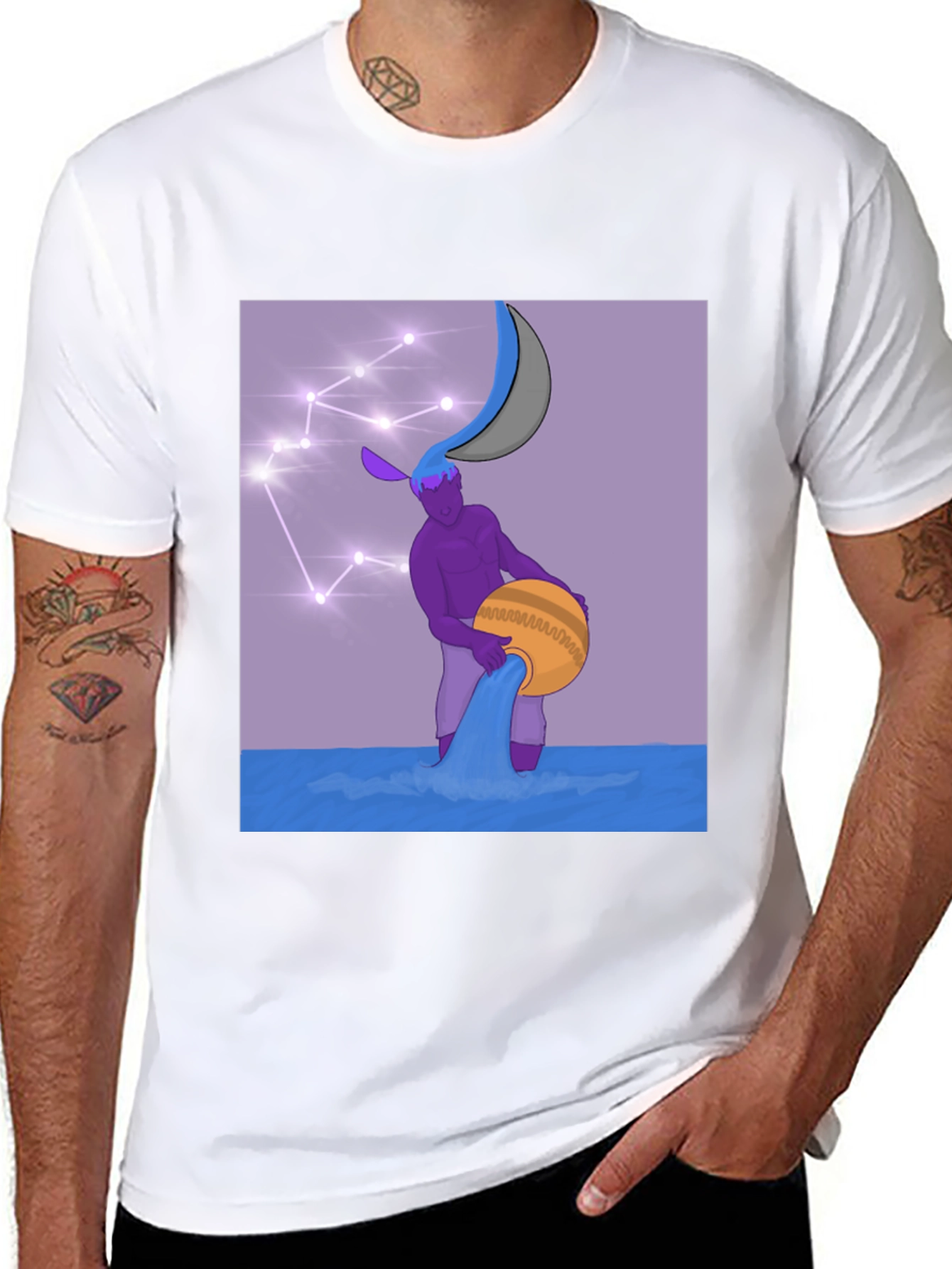 Aquarius Pouring Water Constellation T-Shirt
