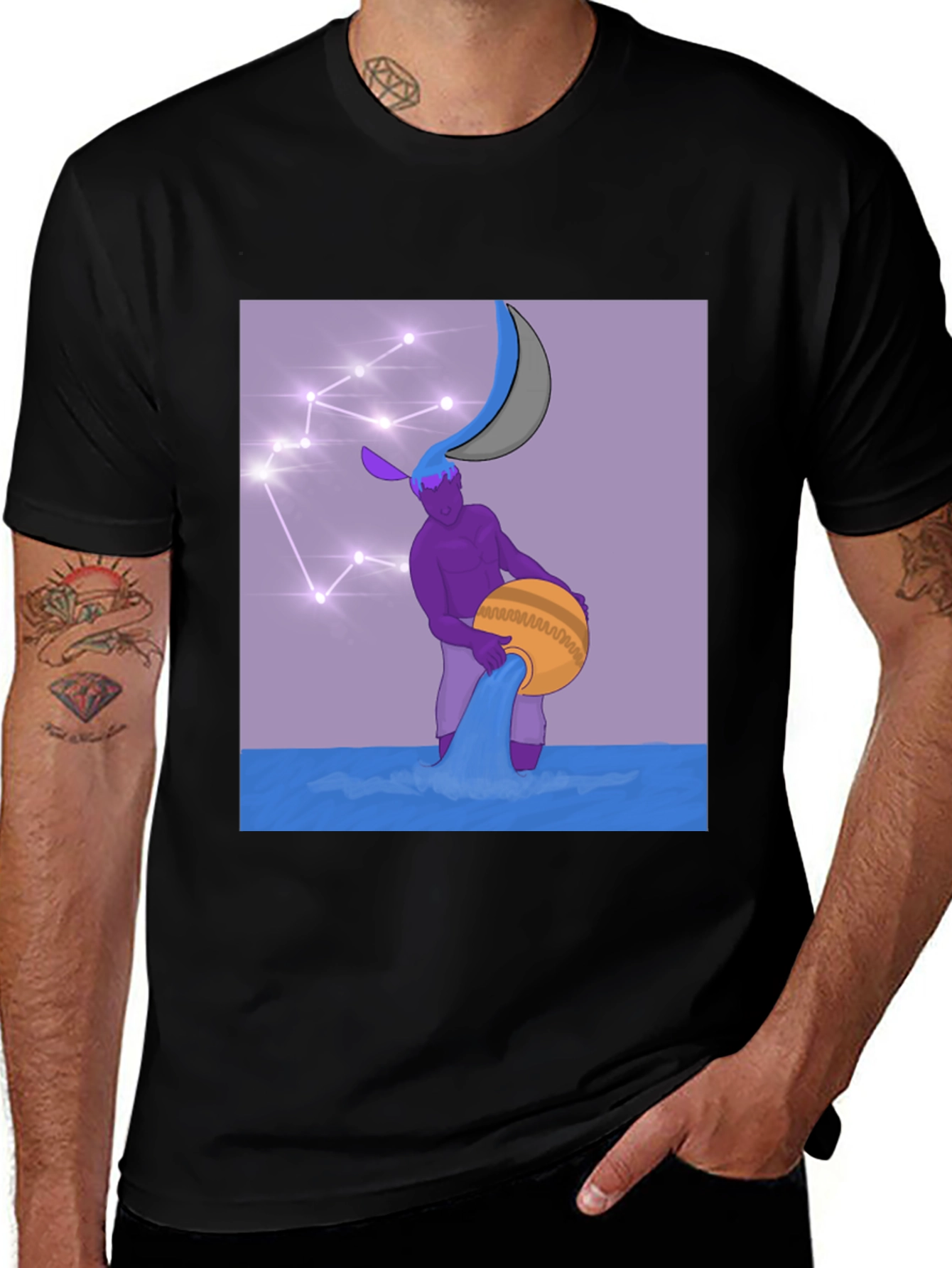 Aquarius Pouring Water Constellation T-Shirt