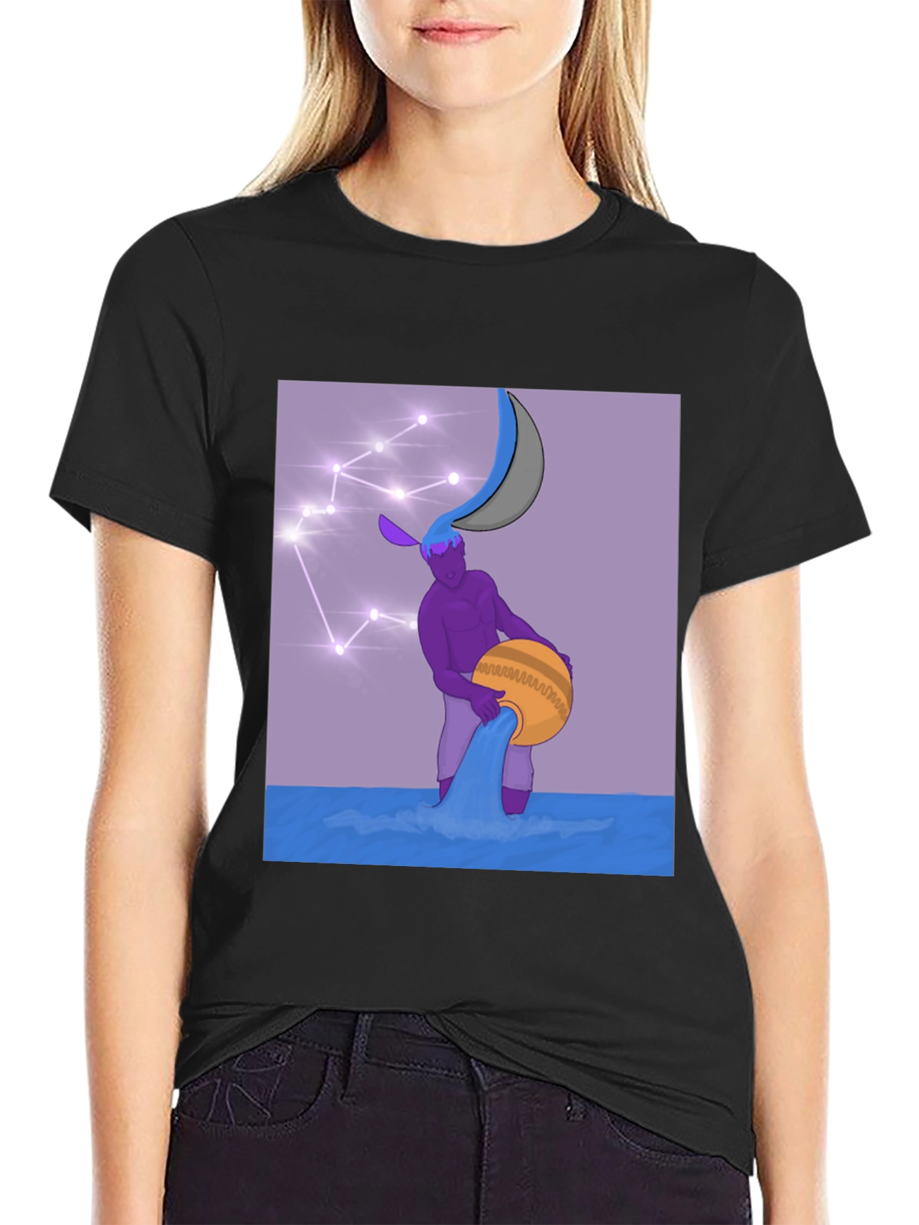 Aquarius Pouring Water Constellation T-Shirt