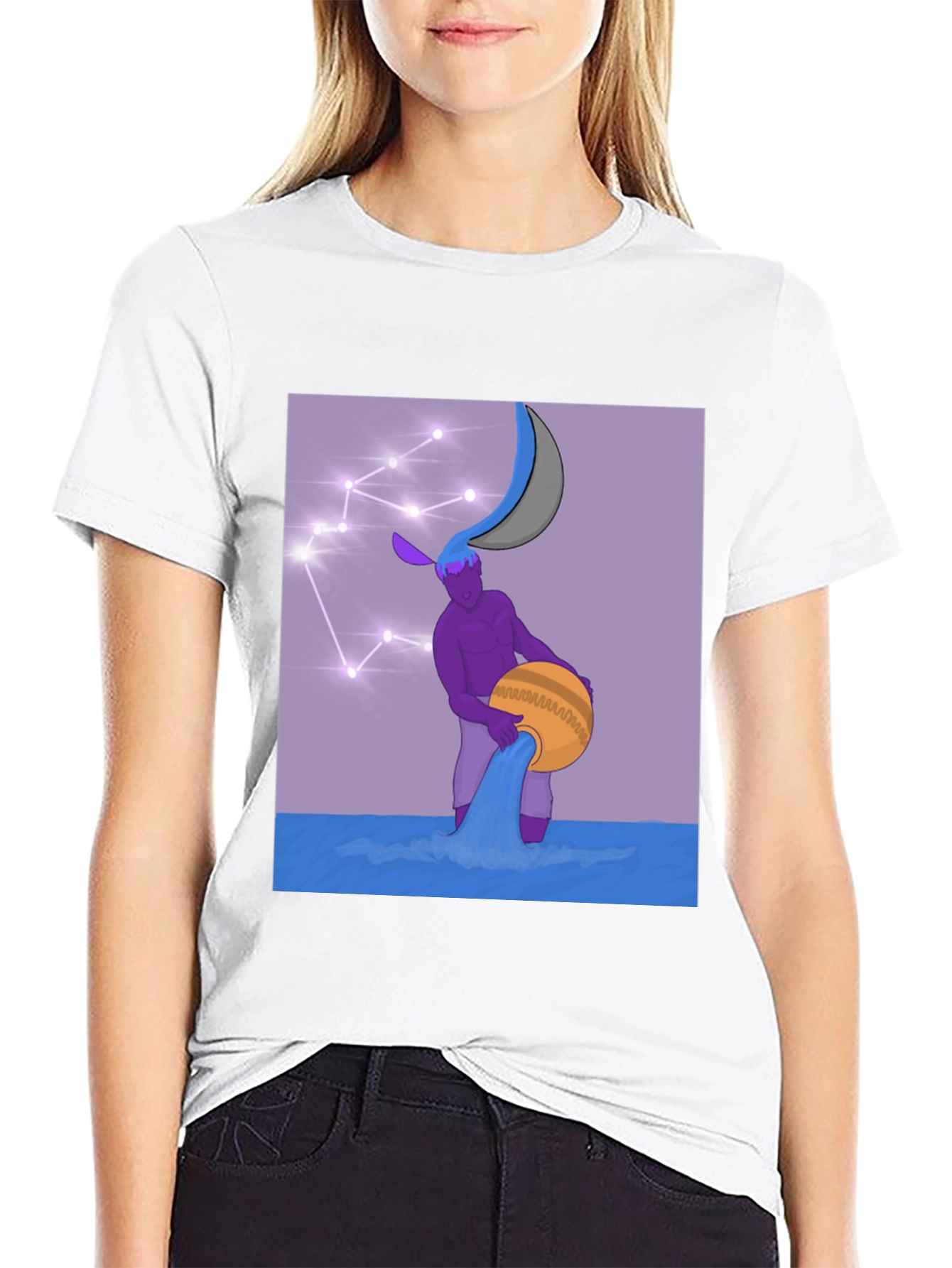 Aquarius Pouring Water Constellation T-Shirt