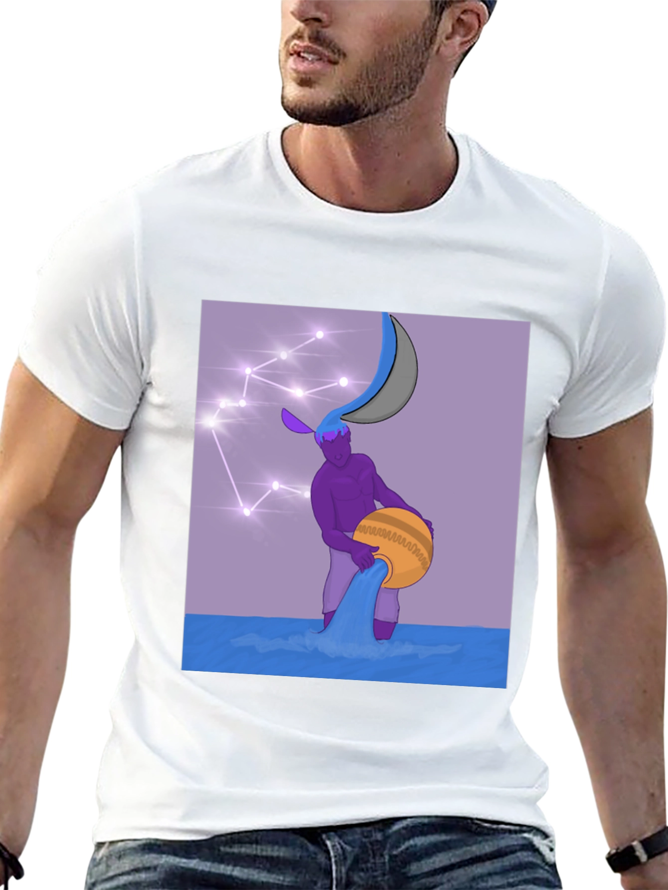 Aquarius Pouring Water Constellation T-Shirt