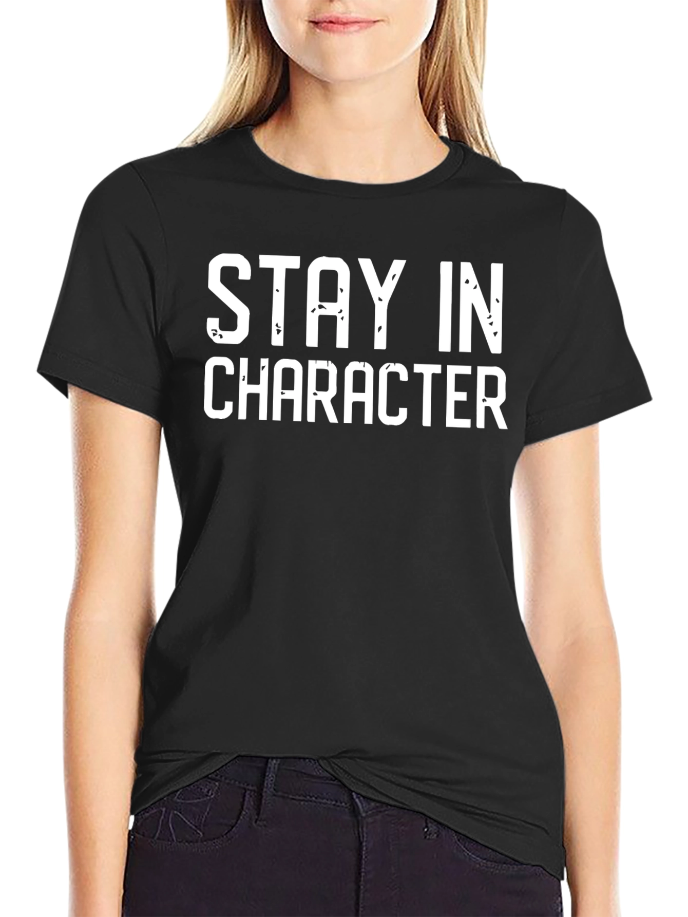 Stay In Character Black Graphic T-Shirt