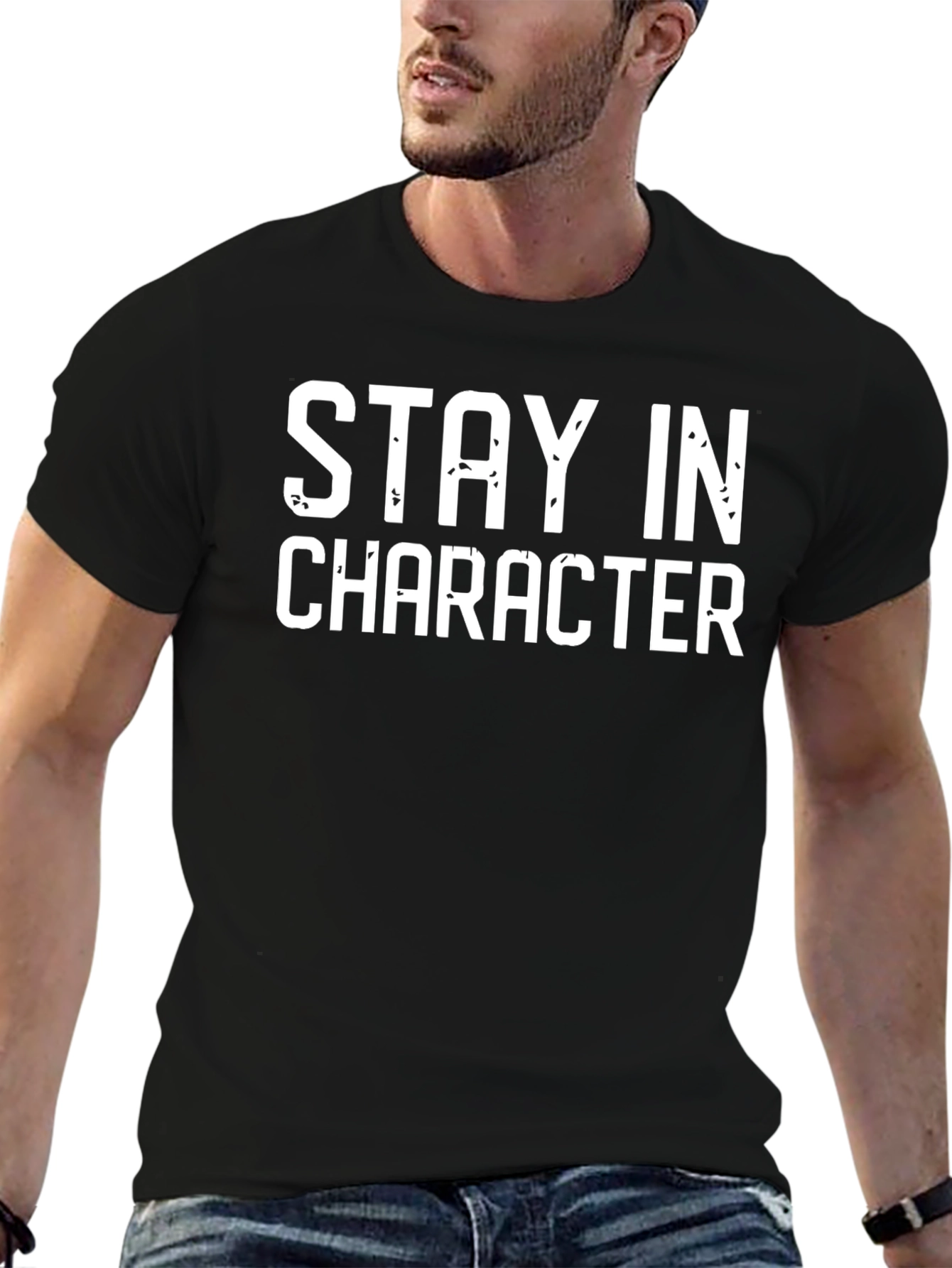 Stay In Character Black Graphic T-Shirt