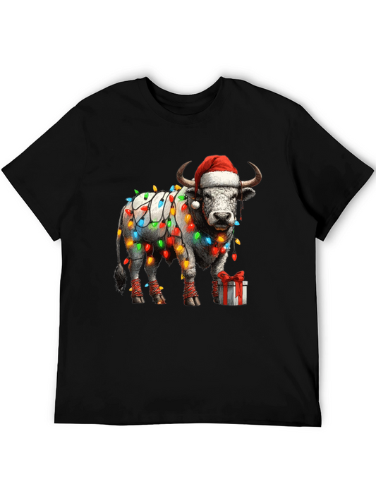 Festive Bull Christmas T-Shirt