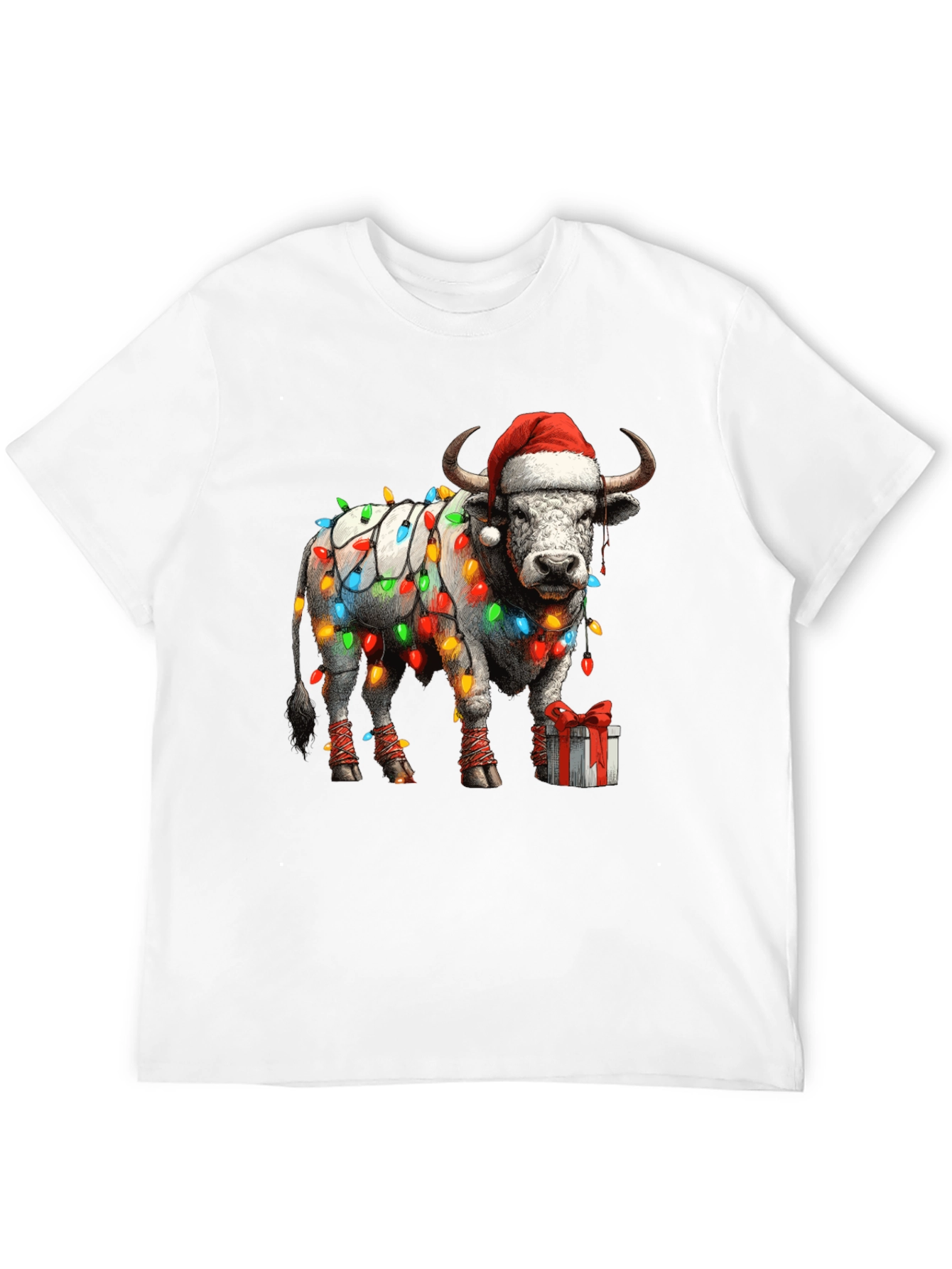 Festive Bull Christmas T-Shirt