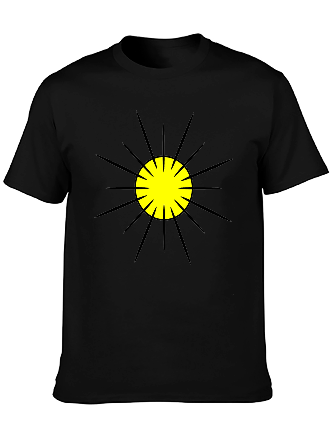 Black T-Shirt with Sunburst Graphic