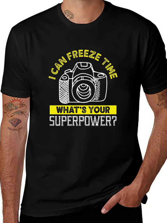 Freeze Time Camera Graphic Tee - Photographer Superpower