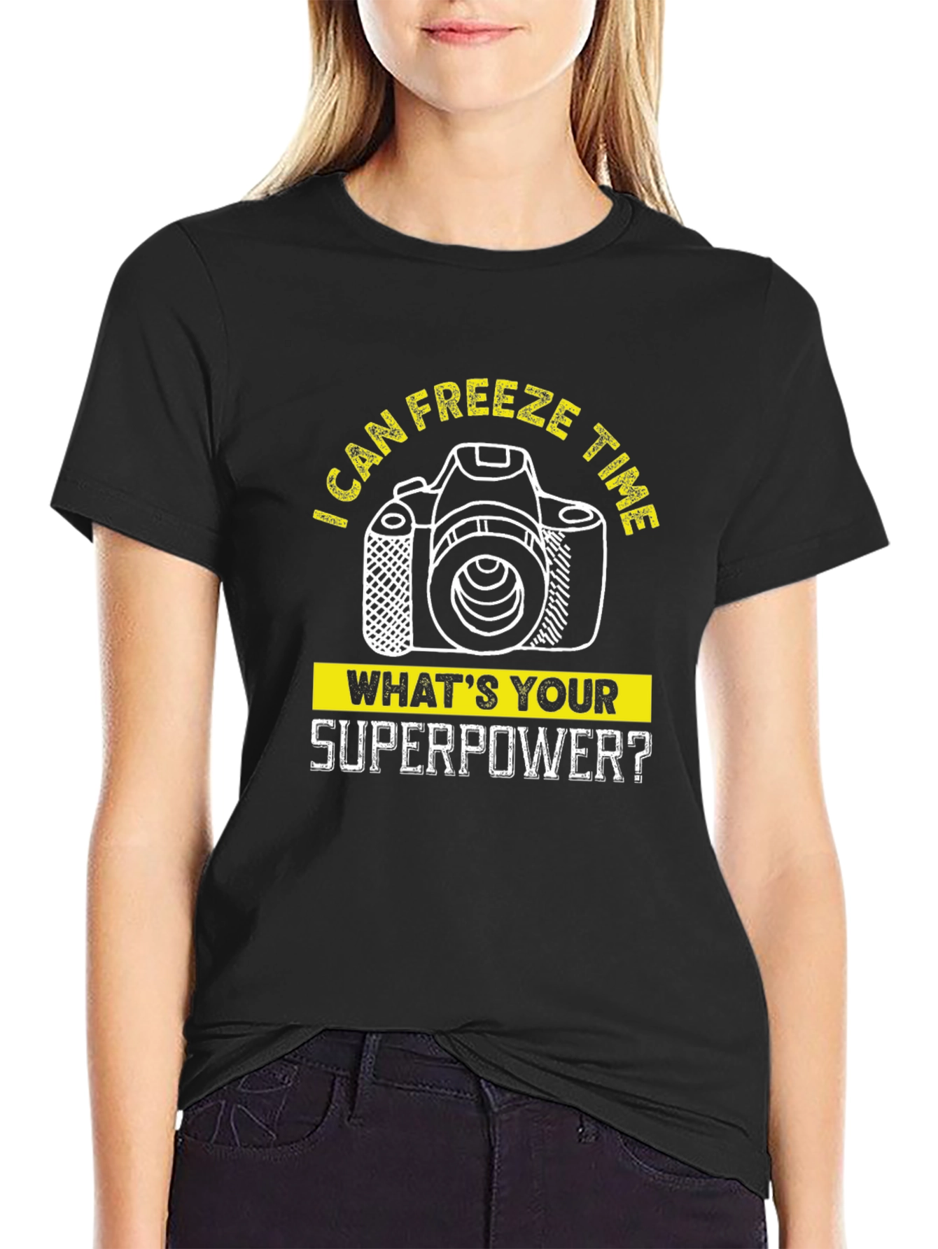 Freeze Time Camera Graphic Tee - Photographer Superpower