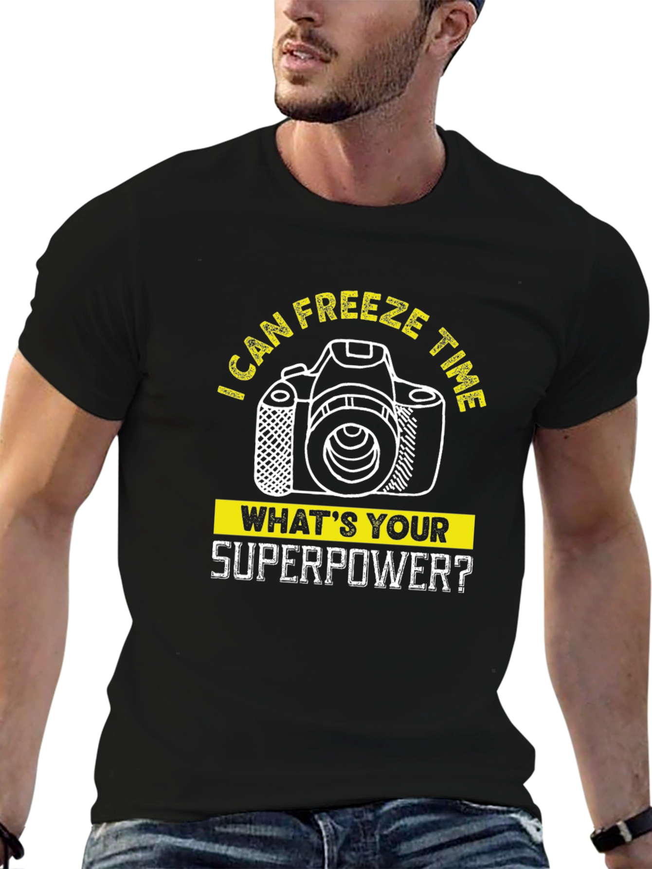 Freeze Time Camera Graphic Tee - Photographer Superpower