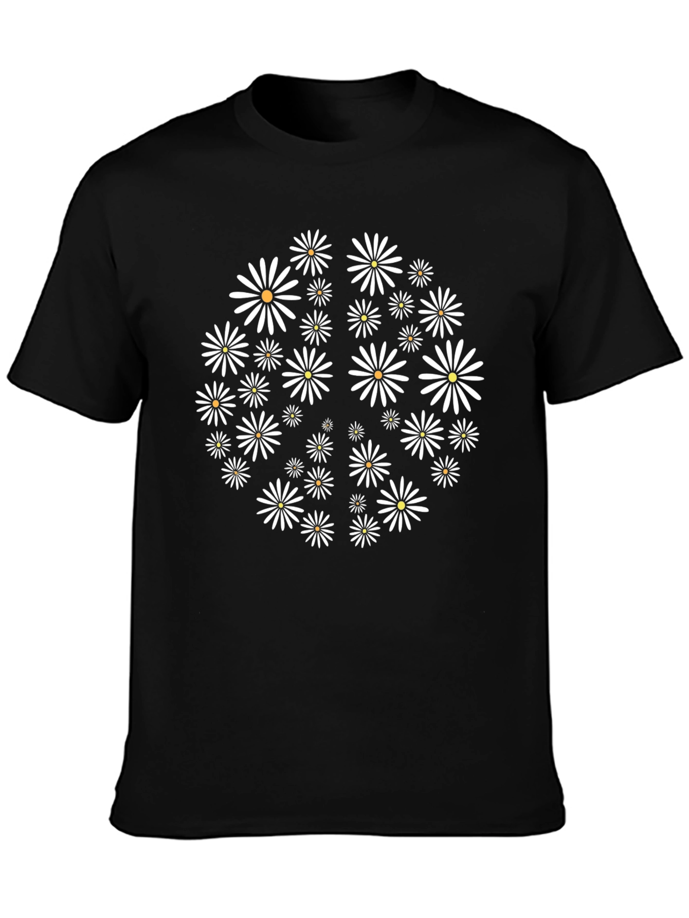 Daisy Circle Graphic T-Shirt - Black Cotton Tee