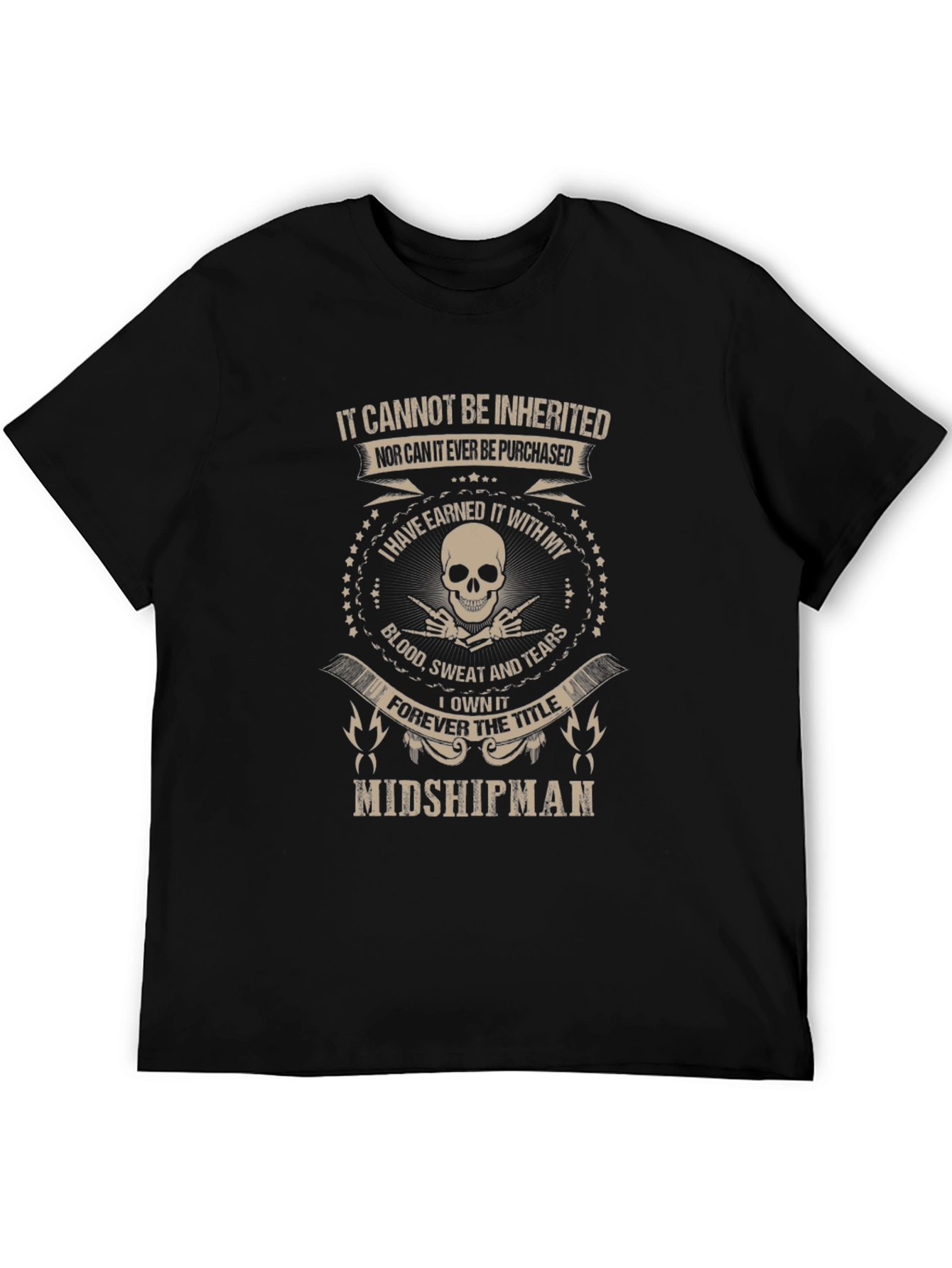 Midshipman Earned It T-Shirt - Skull Design