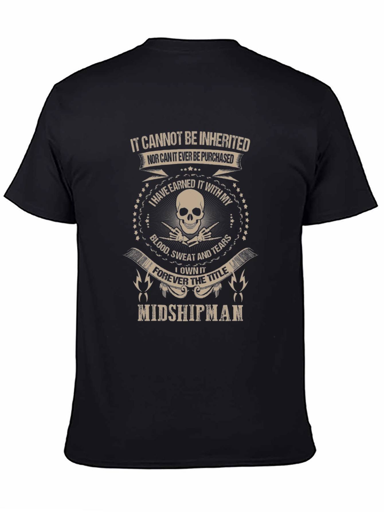 Midshipman Earned It T-Shirt - Skull Design