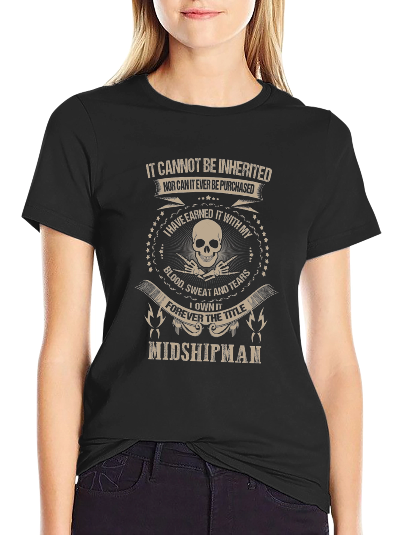 Midshipman Earned It T-Shirt - Skull Design