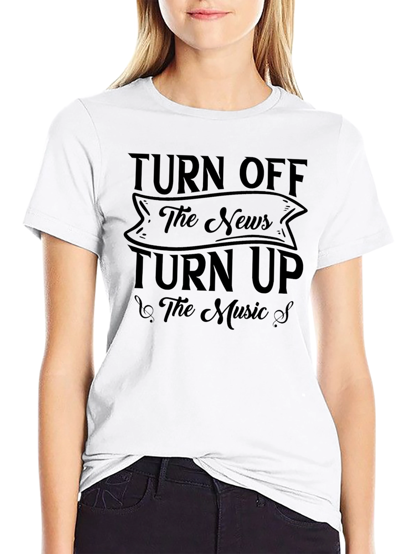 Turn Off The News Turn Up The Music T-Shirt