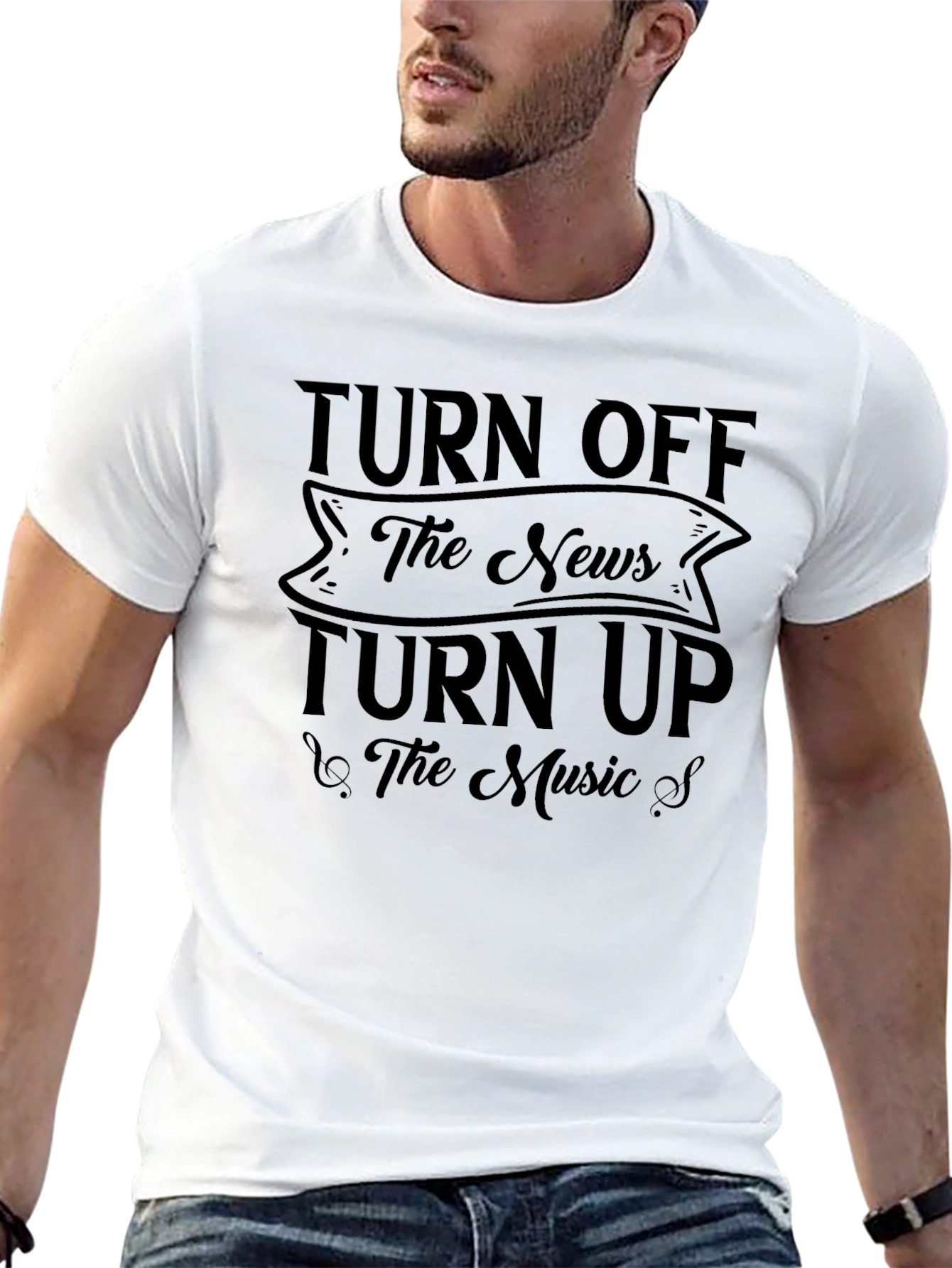 Turn Off The News Turn Up The Music T-Shirt