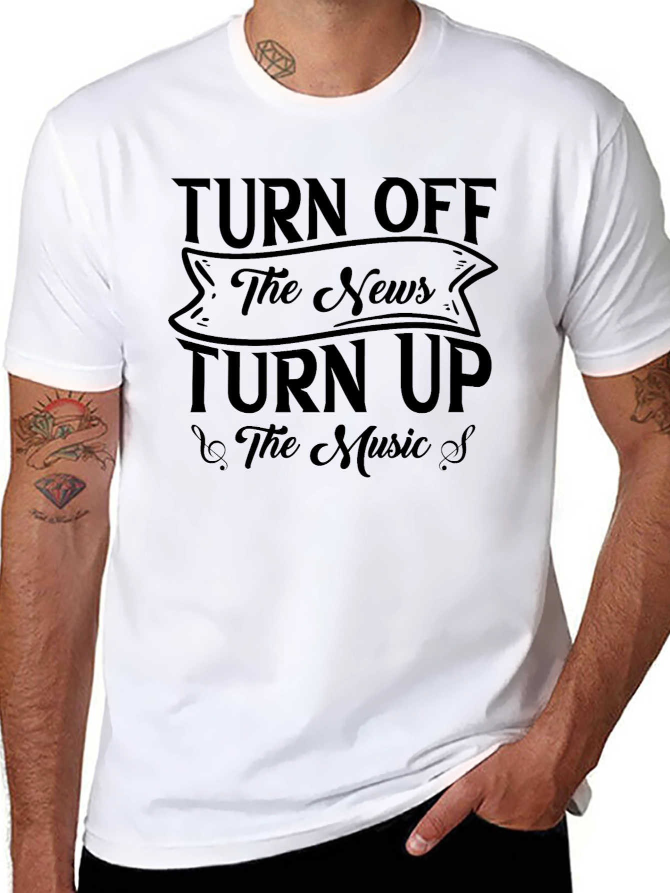 Turn Off The News Turn Up The Music T-Shirt