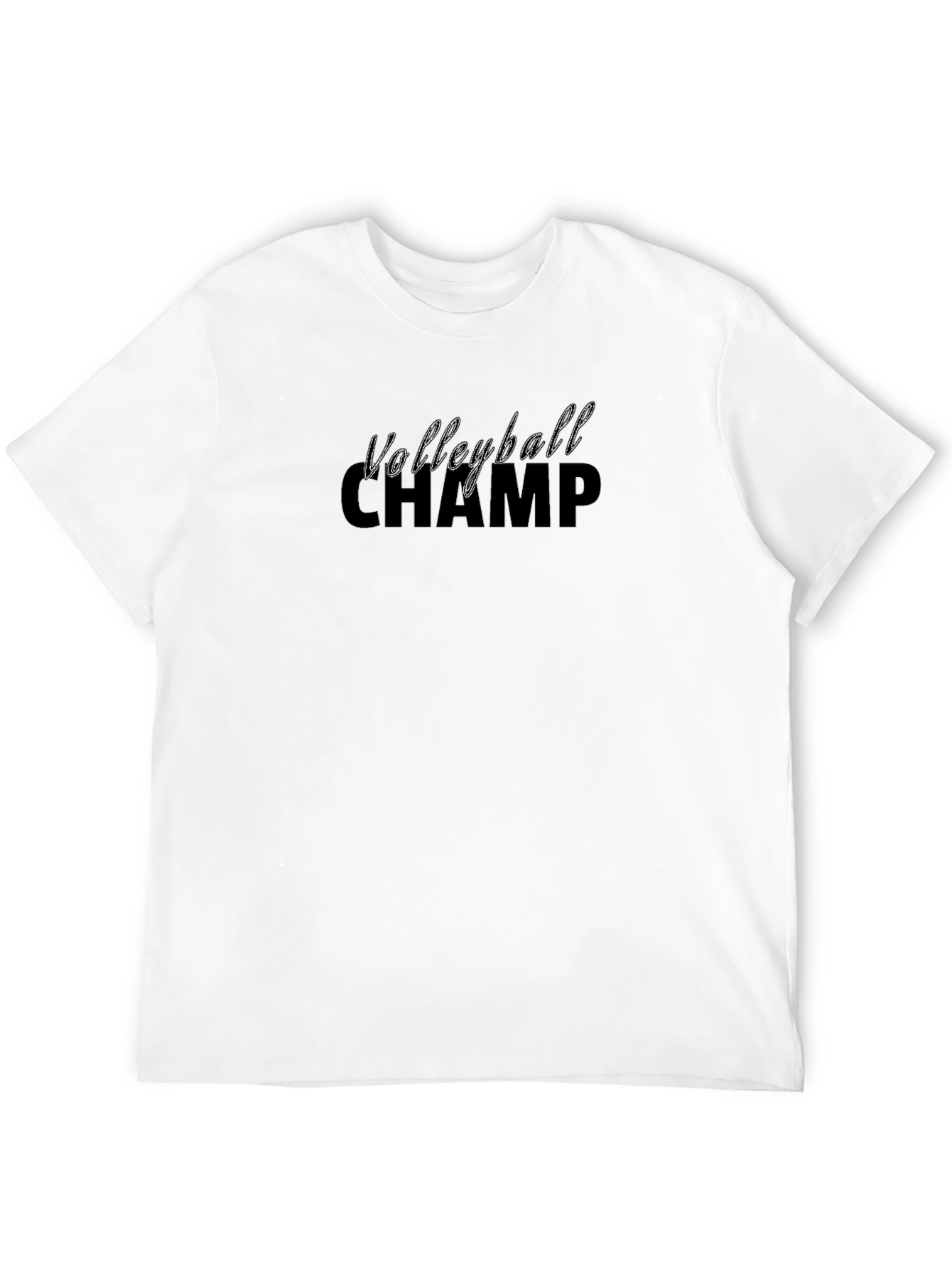 Volleyball Champ Graphic Tee - Black Cotton T-Shirt