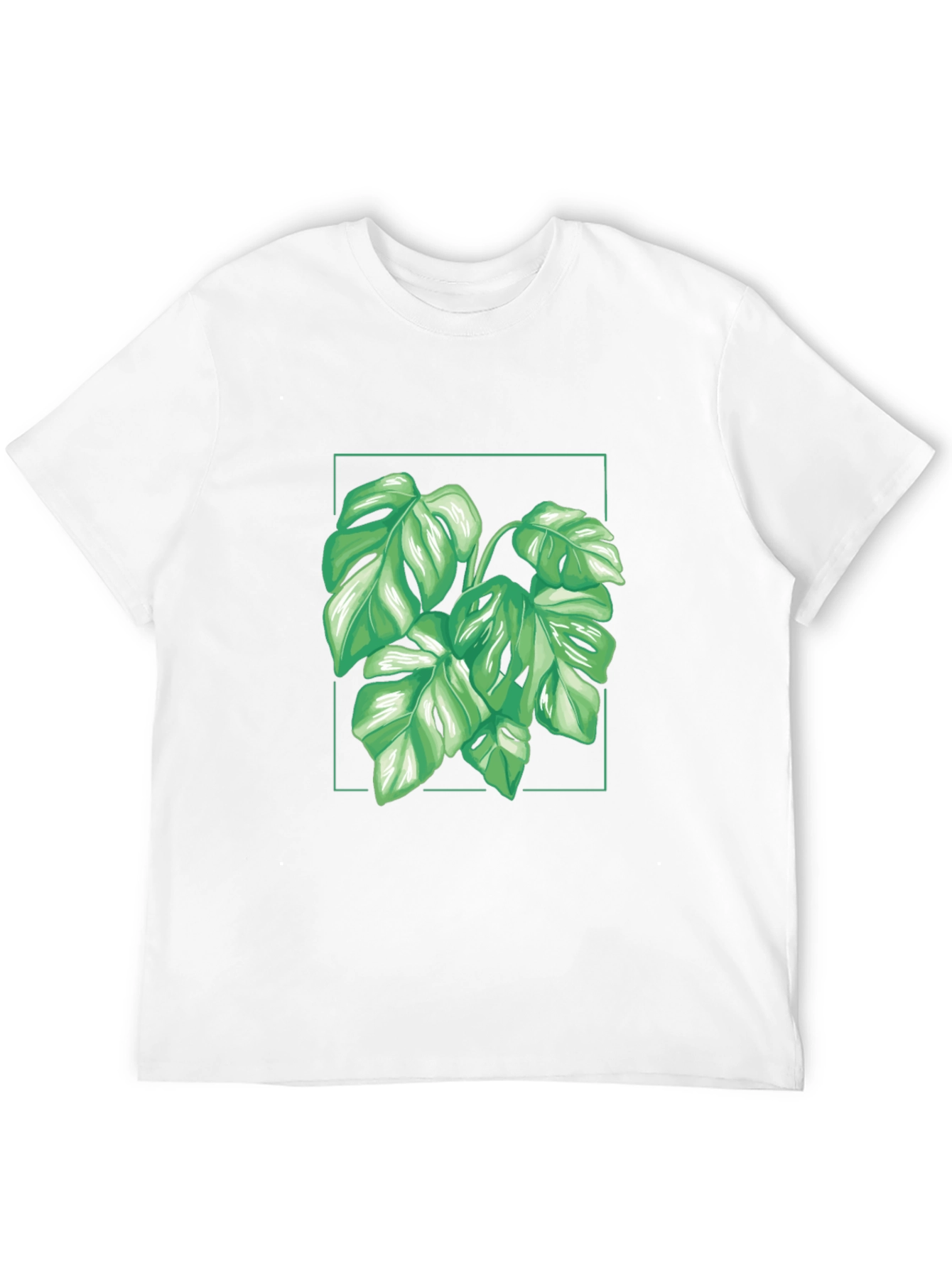 Tropical Monstera Leaf Black T-Shirt