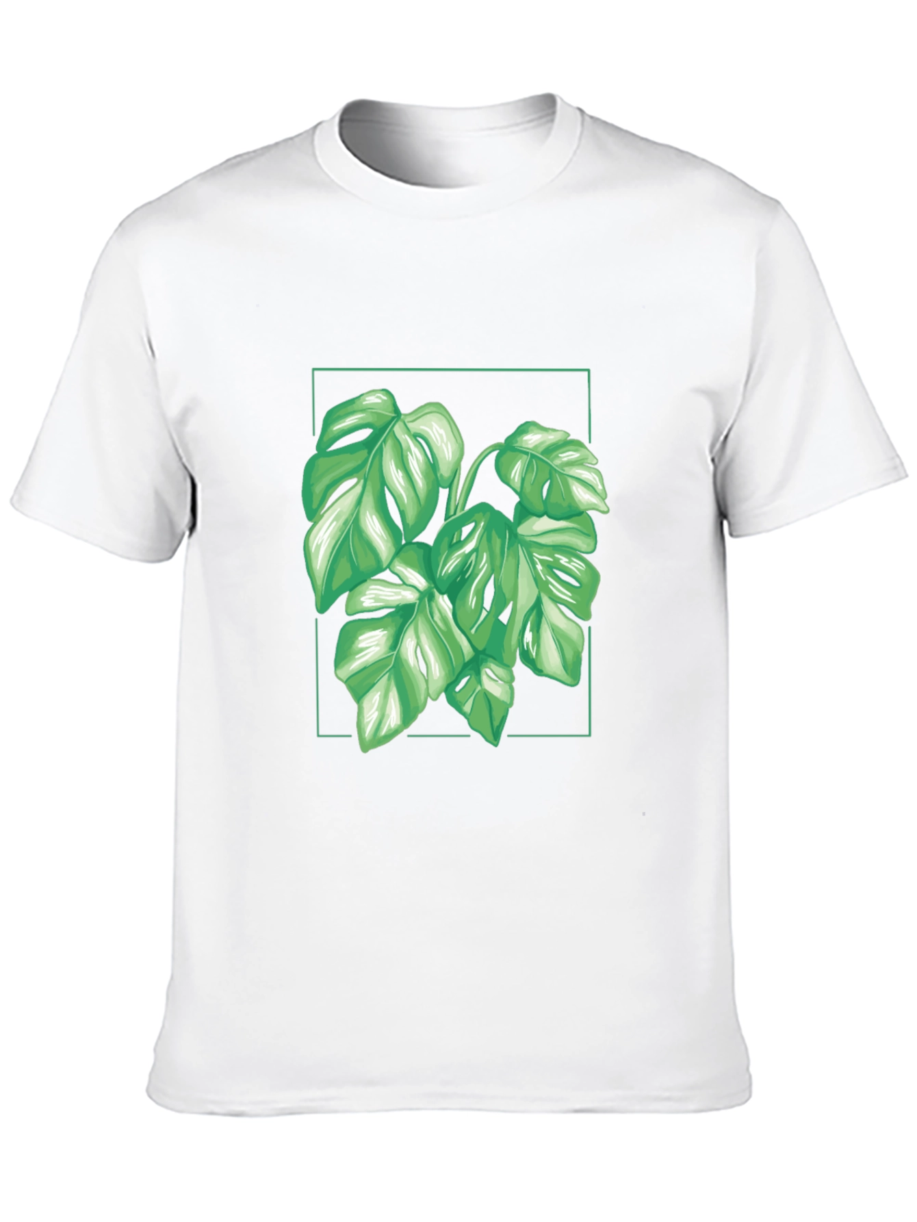 Tropical Monstera Leaf Black T-Shirt
