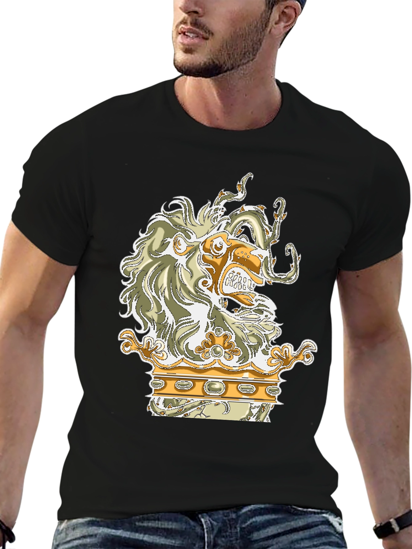 Lion Crown Graphic Black T-Shirt