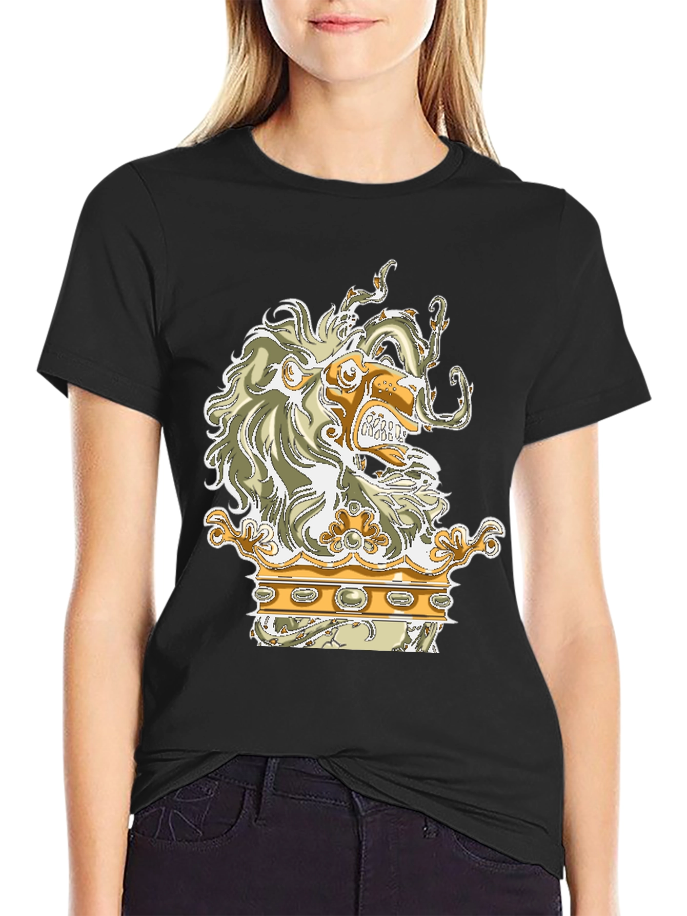 Lion Crown Graphic Black T-Shirt