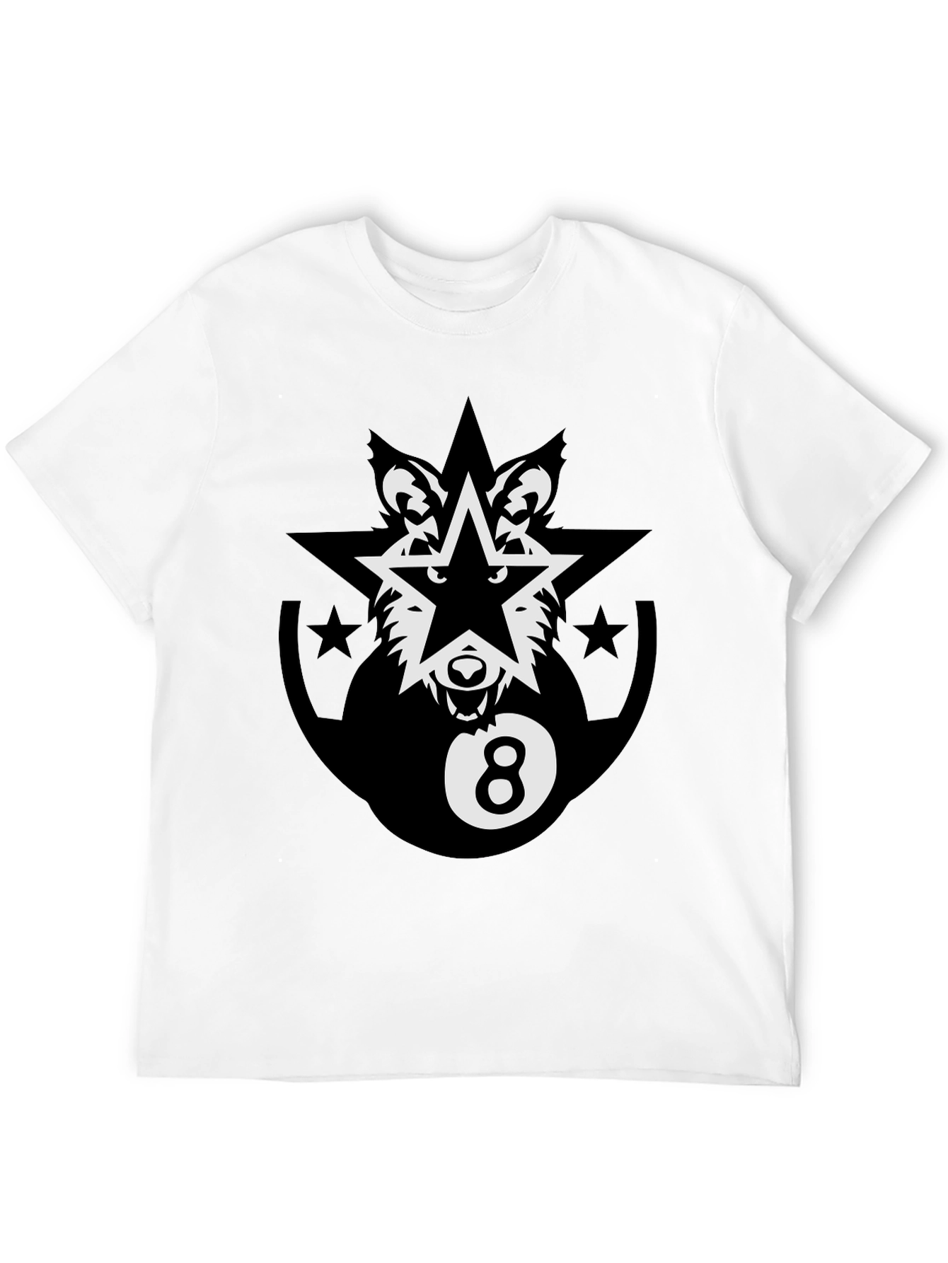 Black Wolf Star 8-Ball Graphic Tee