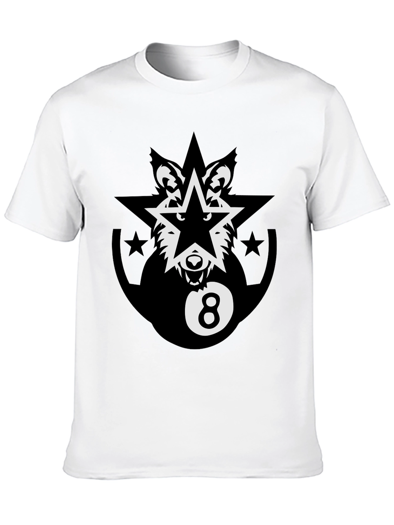 Black Wolf Star 8-Ball Graphic Tee