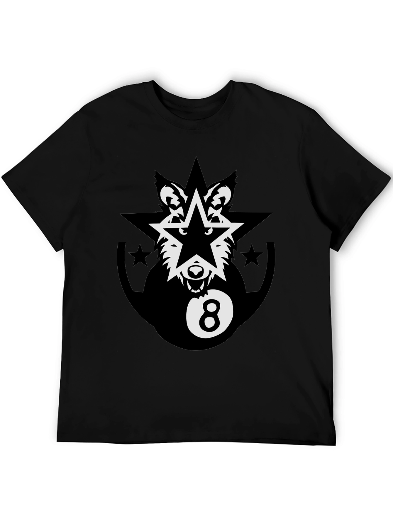 Black Wolf Star 8-Ball Graphic Tee