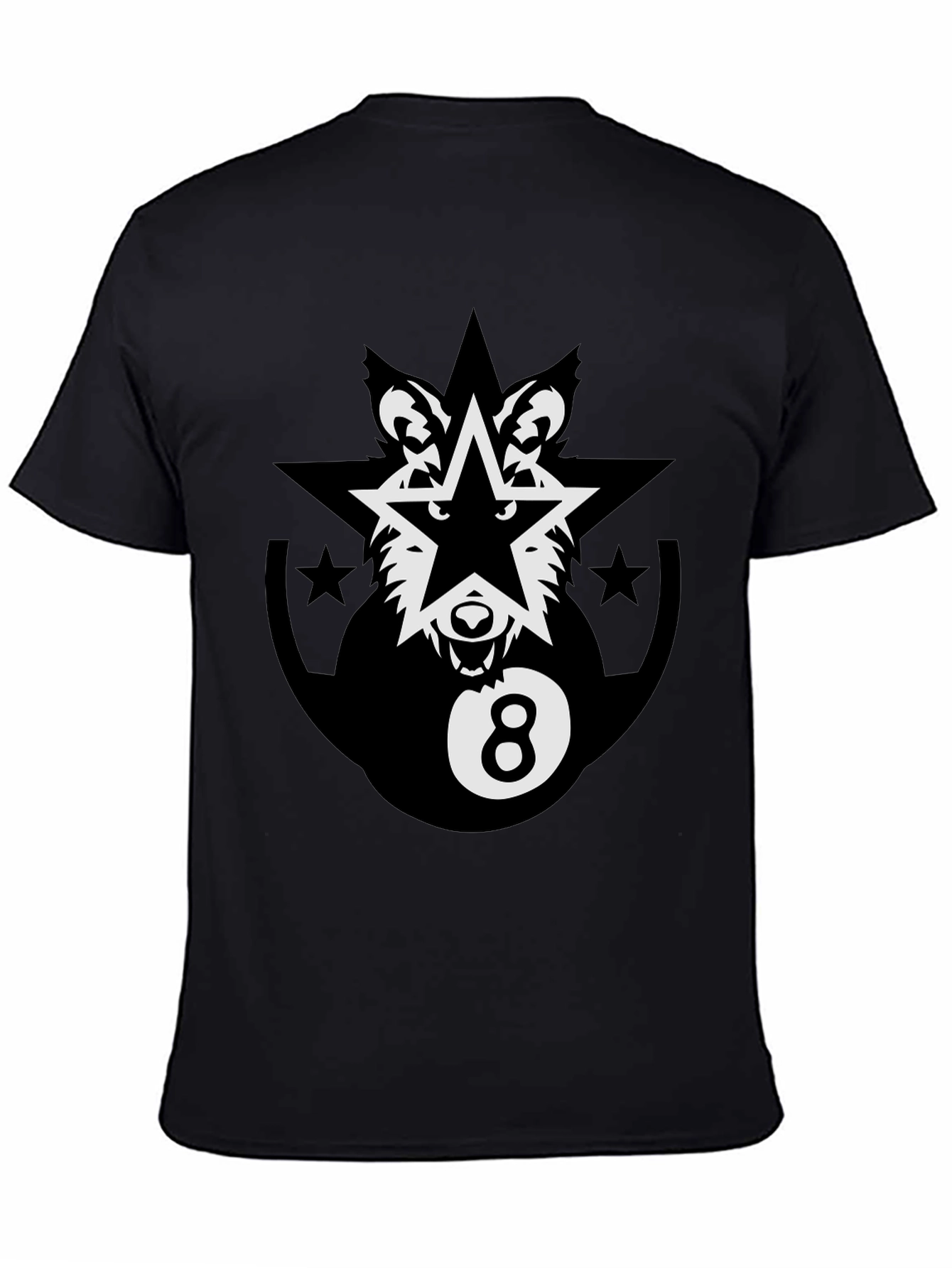 Black Wolf Star 8-Ball Graphic Tee