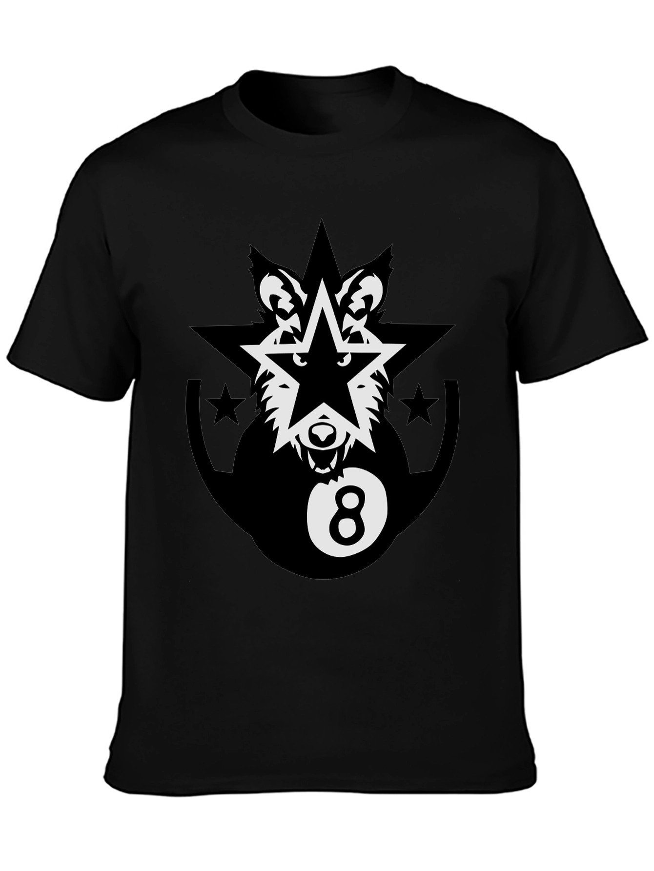 Black Wolf Star 8-Ball Graphic Tee