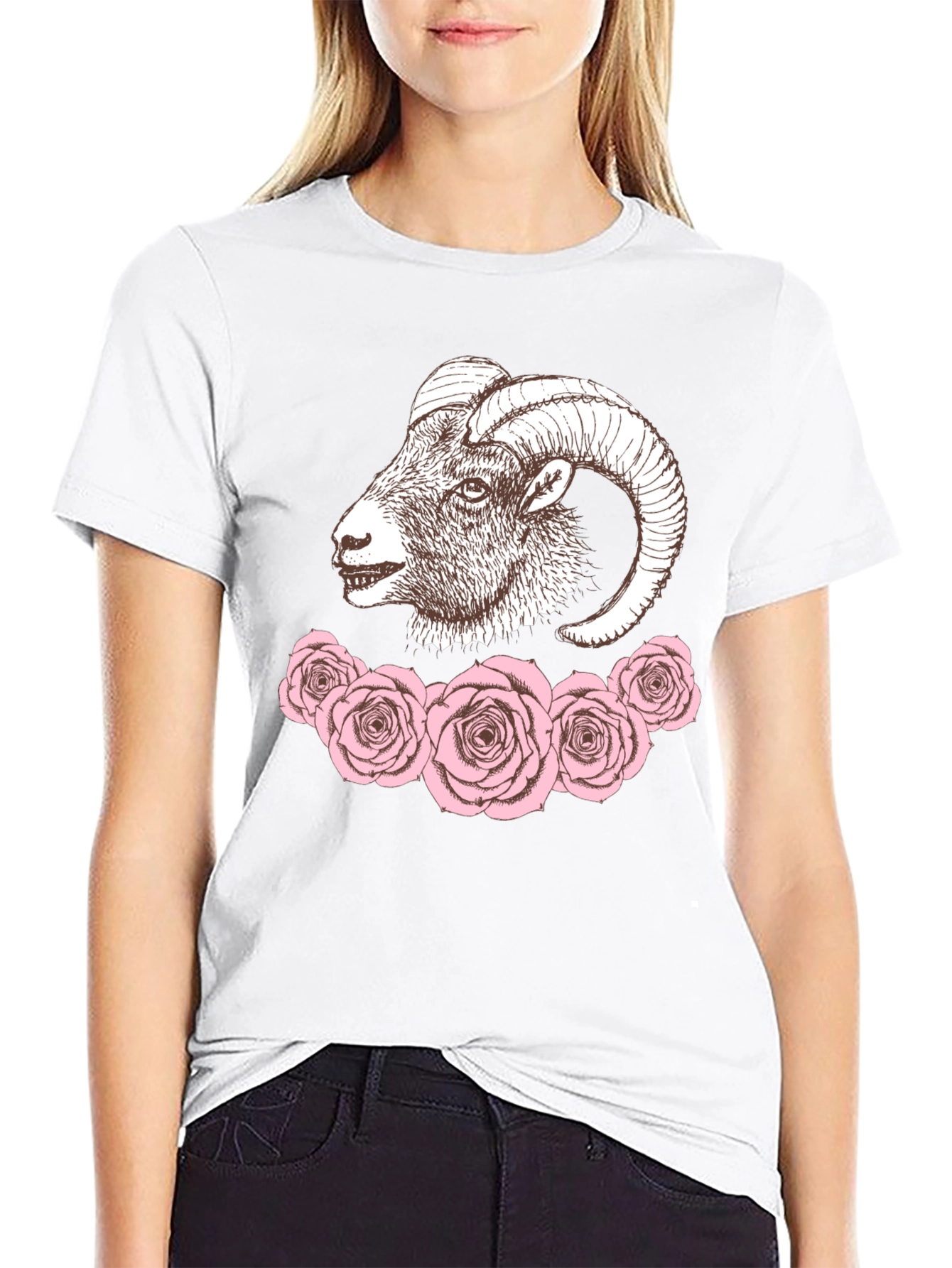 Ram and Roses Graphic Tee