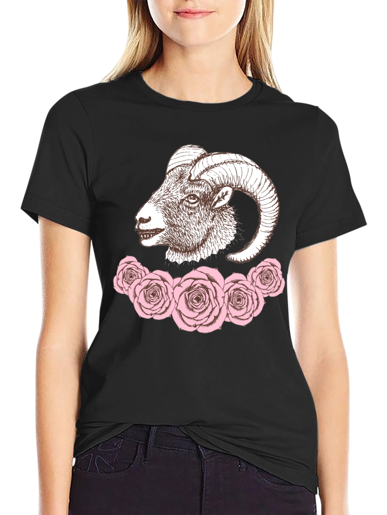 Ram and Roses Graphic Tee